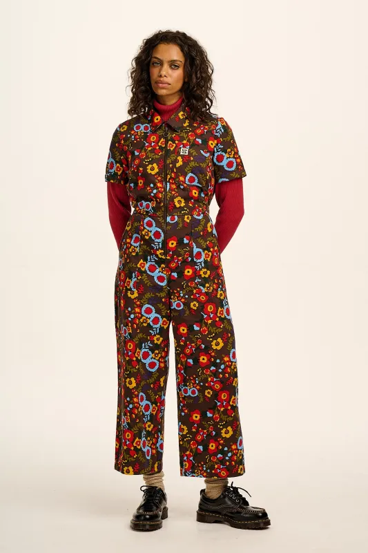 Ragan - Cotton Jumpsuit in Follow Trails Floral Print sold by Lucy & Yak