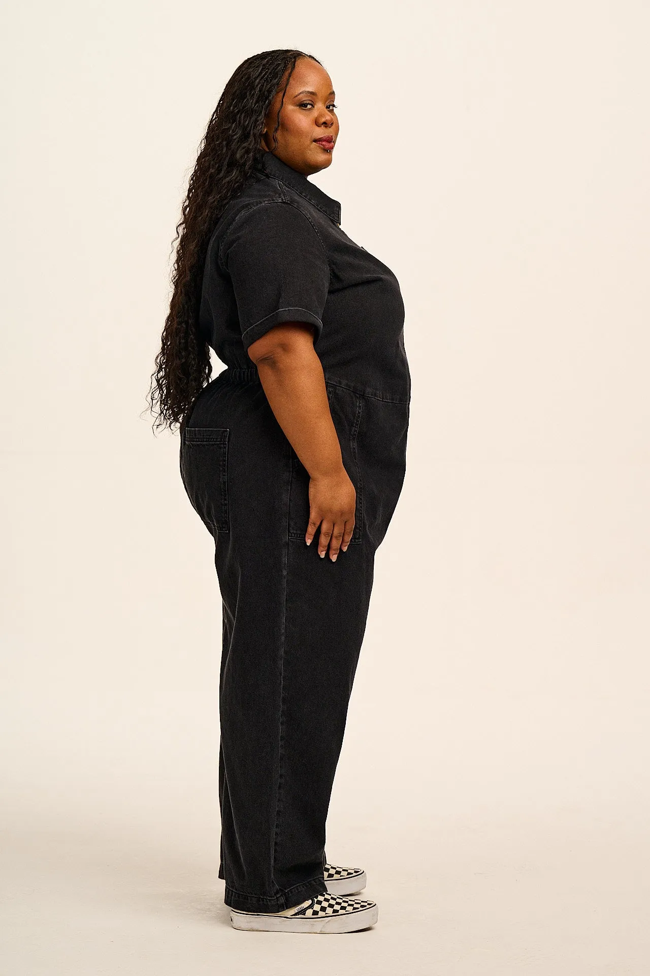 Ragan - Denim Jumpsuit in Black Wash sold by Lucy & Yak product image thumbnail 4