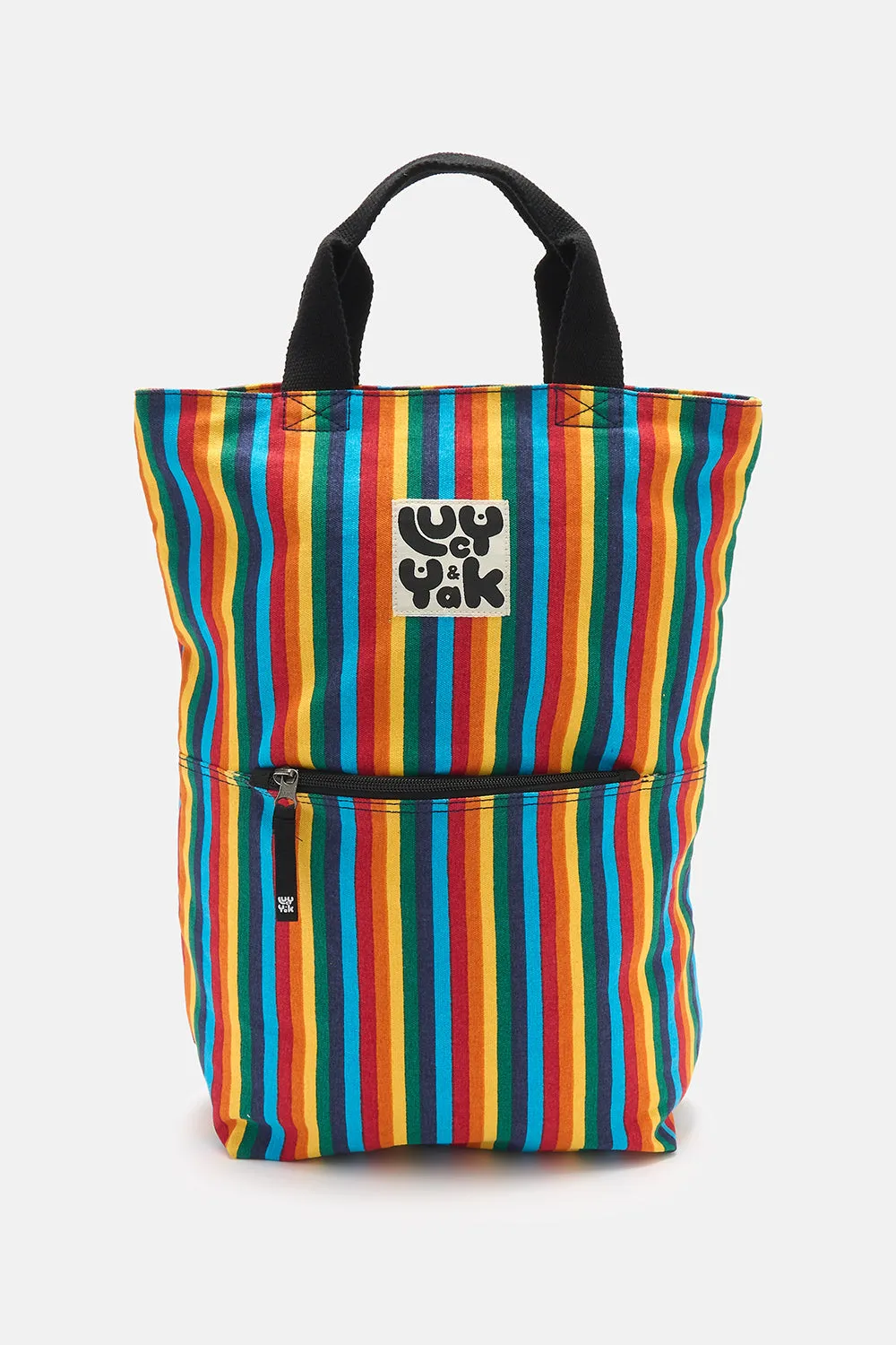 Dylan - Cotton Backpack in Rainbow Print sold by Lucy & Yak