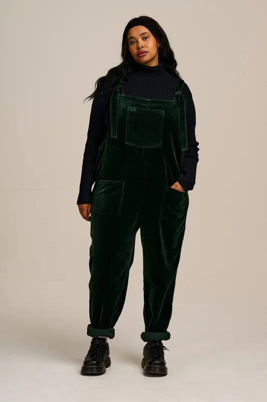 Original - Cotton Velvet Dungarees in Jade sold by Lucy & Yak