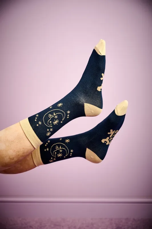 JoJo - Cotton Socks in Celestial Print sold by Lucy & Yak