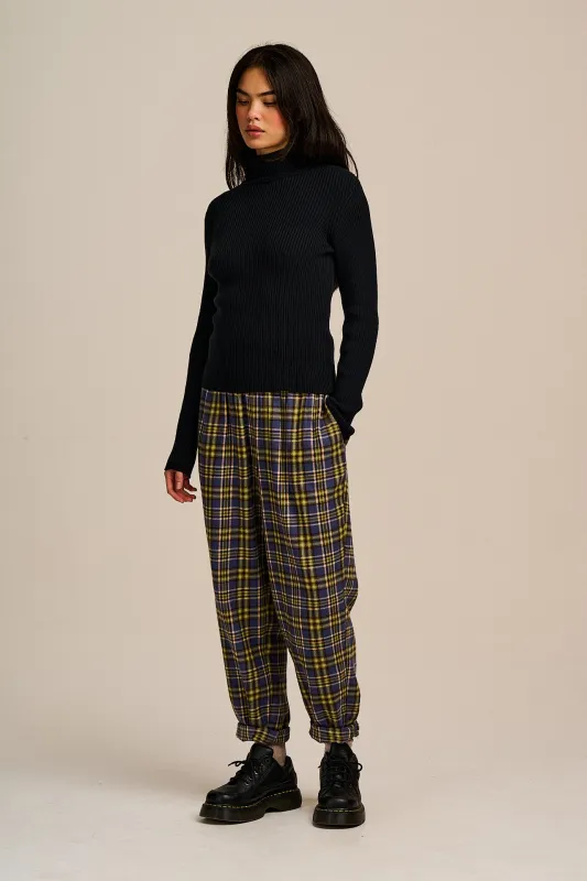 Alexa - Brushed Cotton Trousers in Cosy Tartan sold by Lucy & Yak