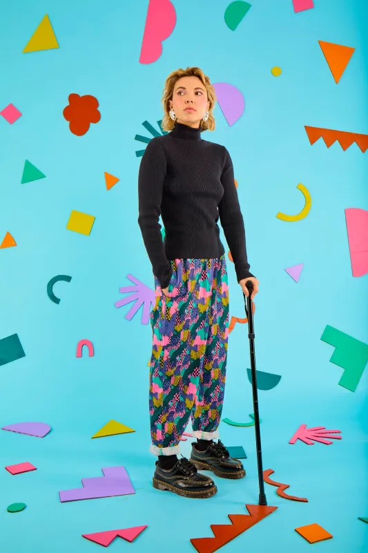 Alexa - Cotton Trousers in Make Your Mark sold by Lucy & Yak