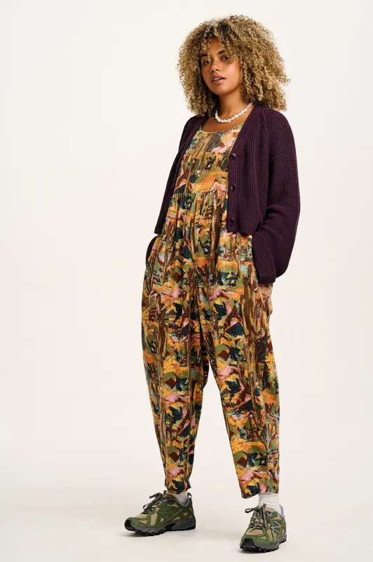 Bowie - Sleeveless Corduroy Jumpsuit in Nevada Print sold by Lucy & Yak