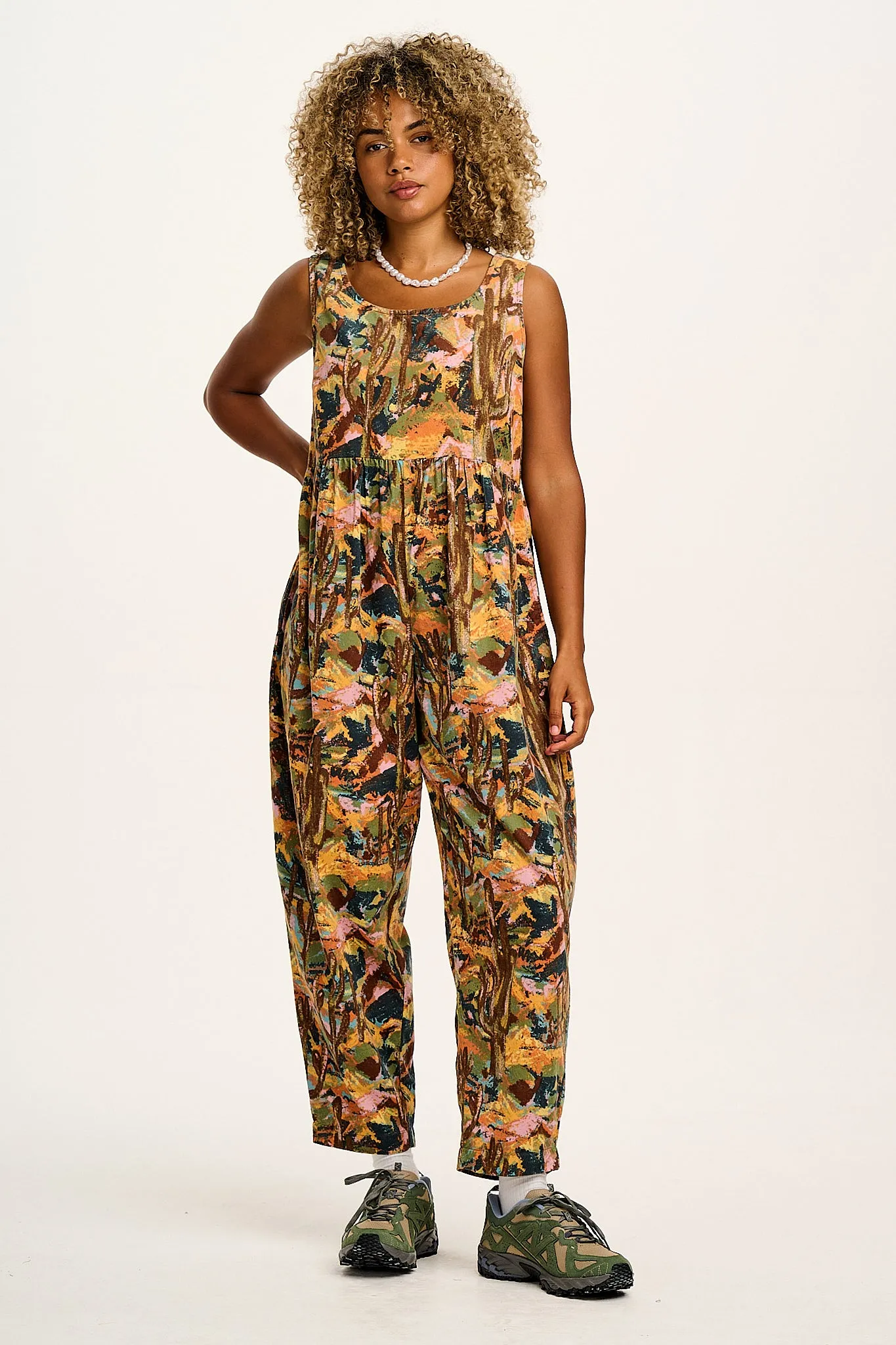 Bowie - Sleeveless Corduroy Jumpsuit in Nevada Print sold by Lucy & Yak product image thumbnail 4