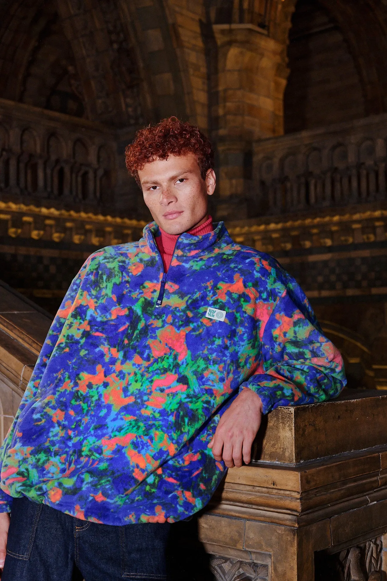 L.E. Stevie - Polar Fleece in Digital Blur Natural History Museum & Yak sold by Lucy & Yak