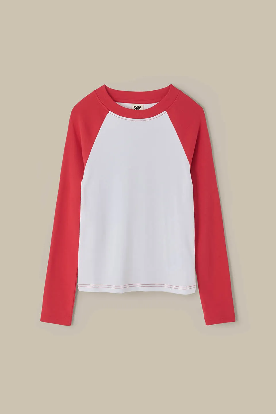 Avi - Long Sleeve Raglan Top in Red & White sold by Lucy & Yak product image thumbnail 2