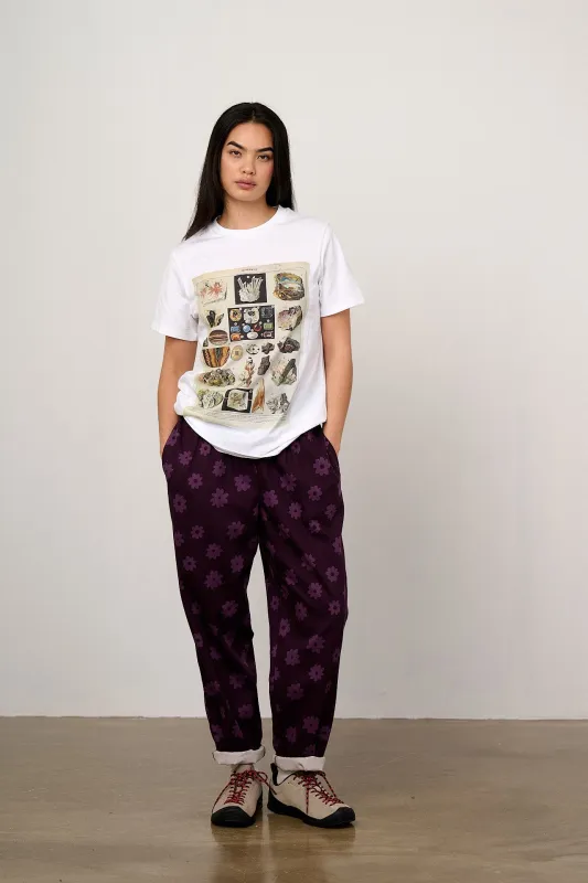 Alexa - Cotton Trousers in Purple Delano sold by Lucy & Yak