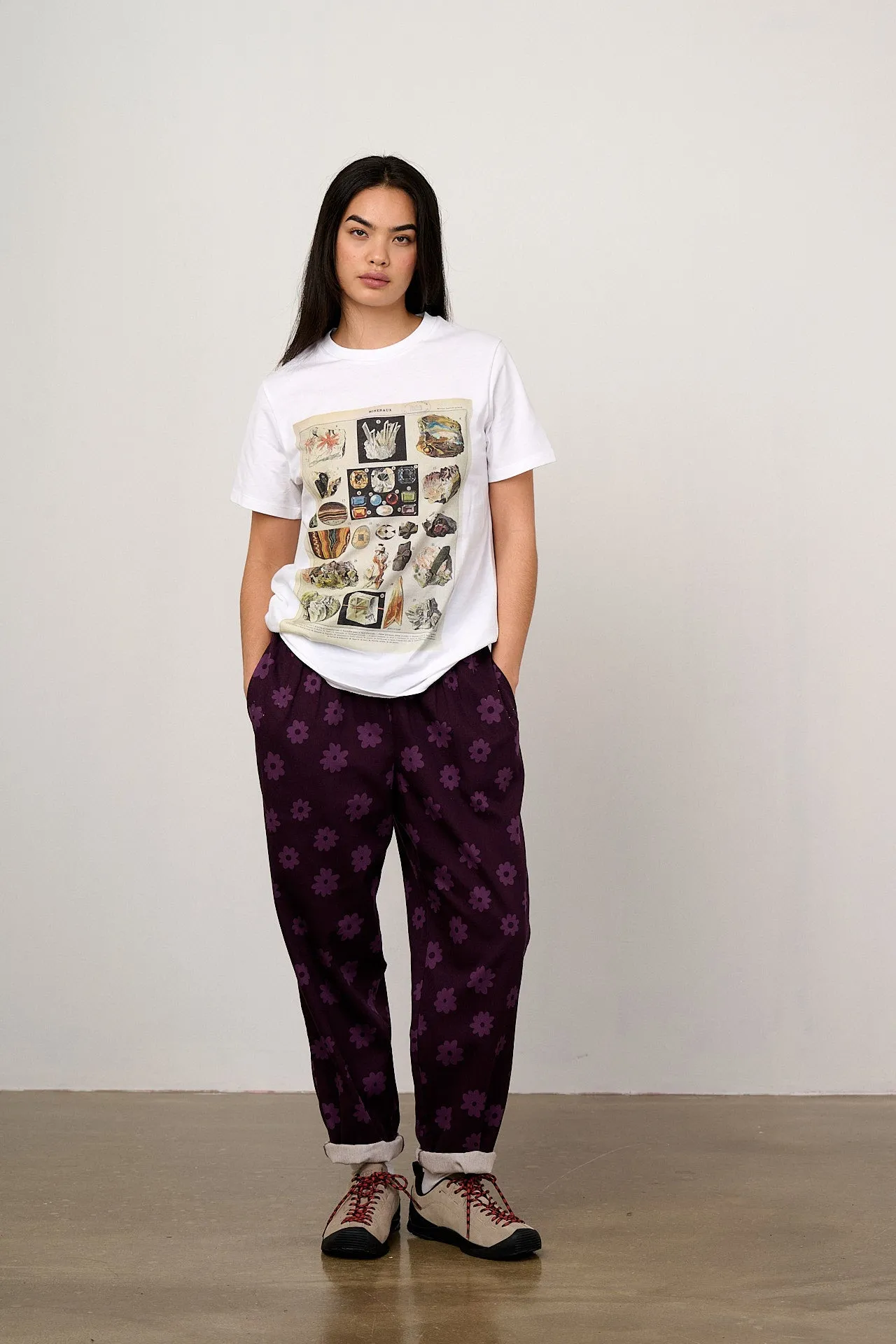 Alexa - Cotton Trousers in Purple Delano sold by Lucy & Yak