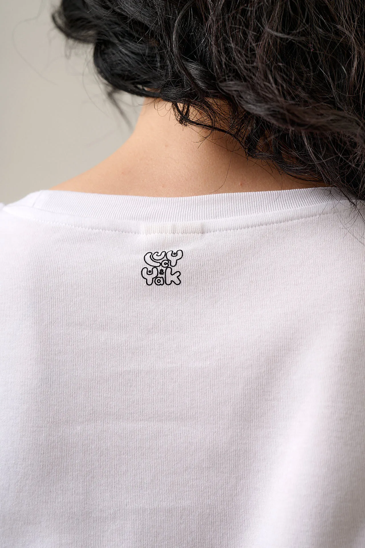 Hansel - Long Sleeve Cotton Crop Top in White sold by Lucy & Yak product image thumbnail 2