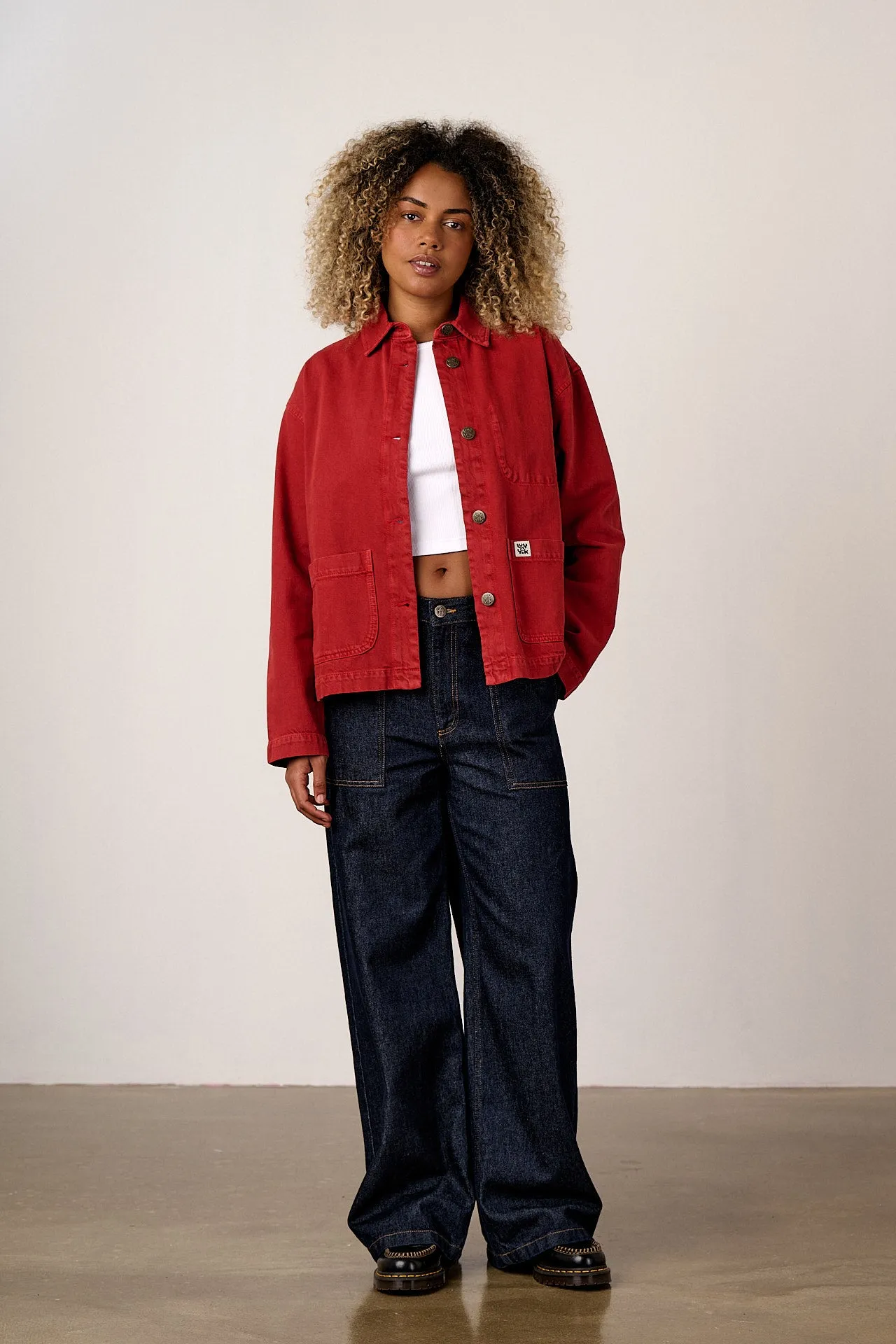 Connie - Denim Jacket in True Red Wash sold by Lucy & Yak product image thumbnail 5