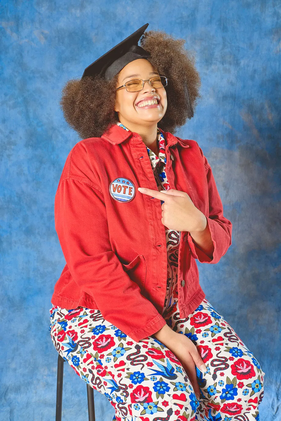 Connie - Denim Jacket in True Red Wash sold by Lucy & Yak product image thumbnail 2