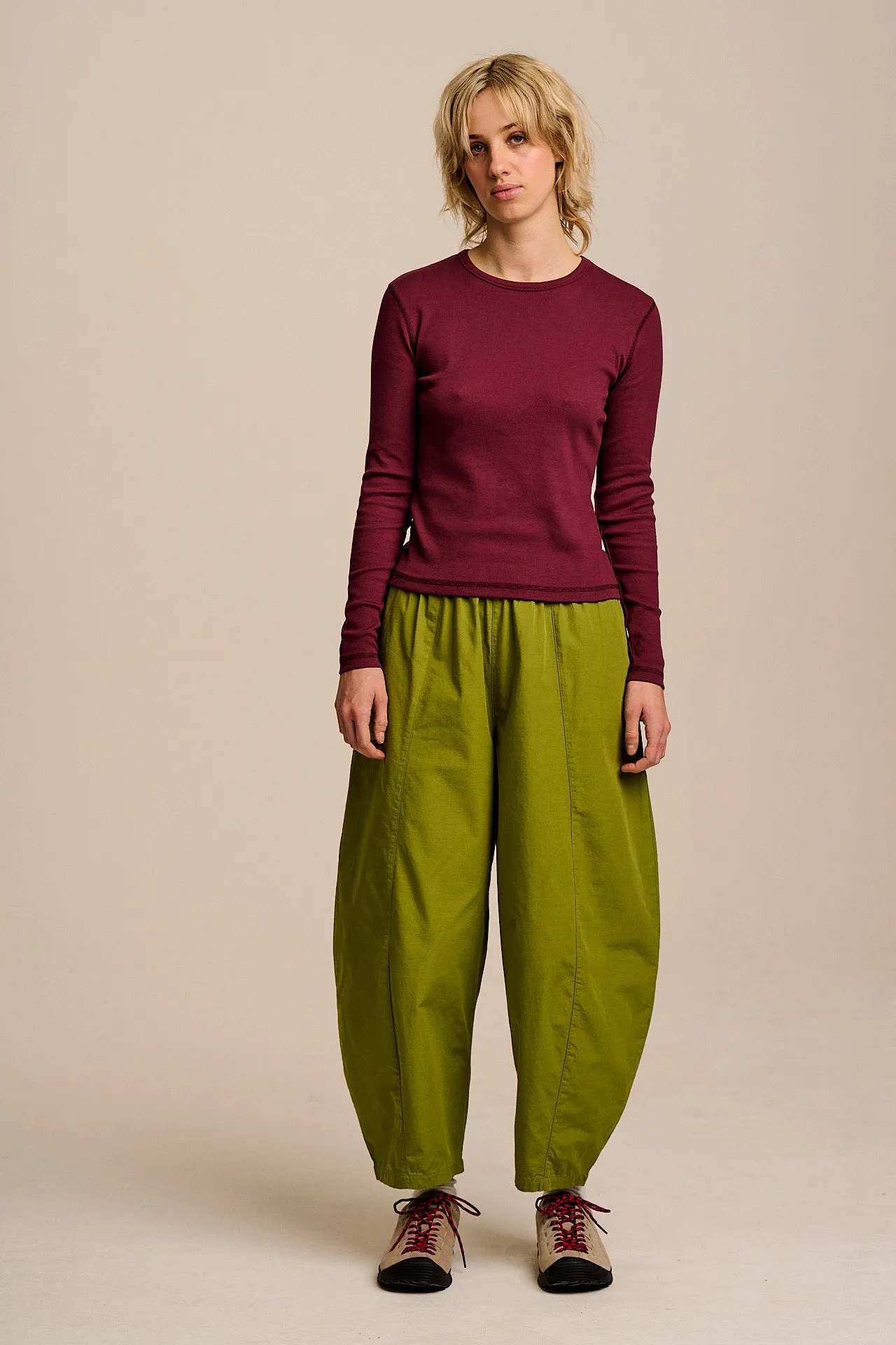 Grayson - Long Sleeve Cotton Jersey Top in Wine sold by Lucy & Yak product image thumbnail 4