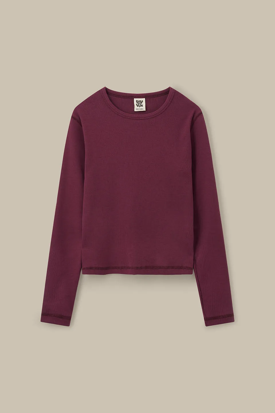 Grayson - Long Sleeve Cotton Jersey Top in Wine sold by Lucy & Yak product image thumbnail 2