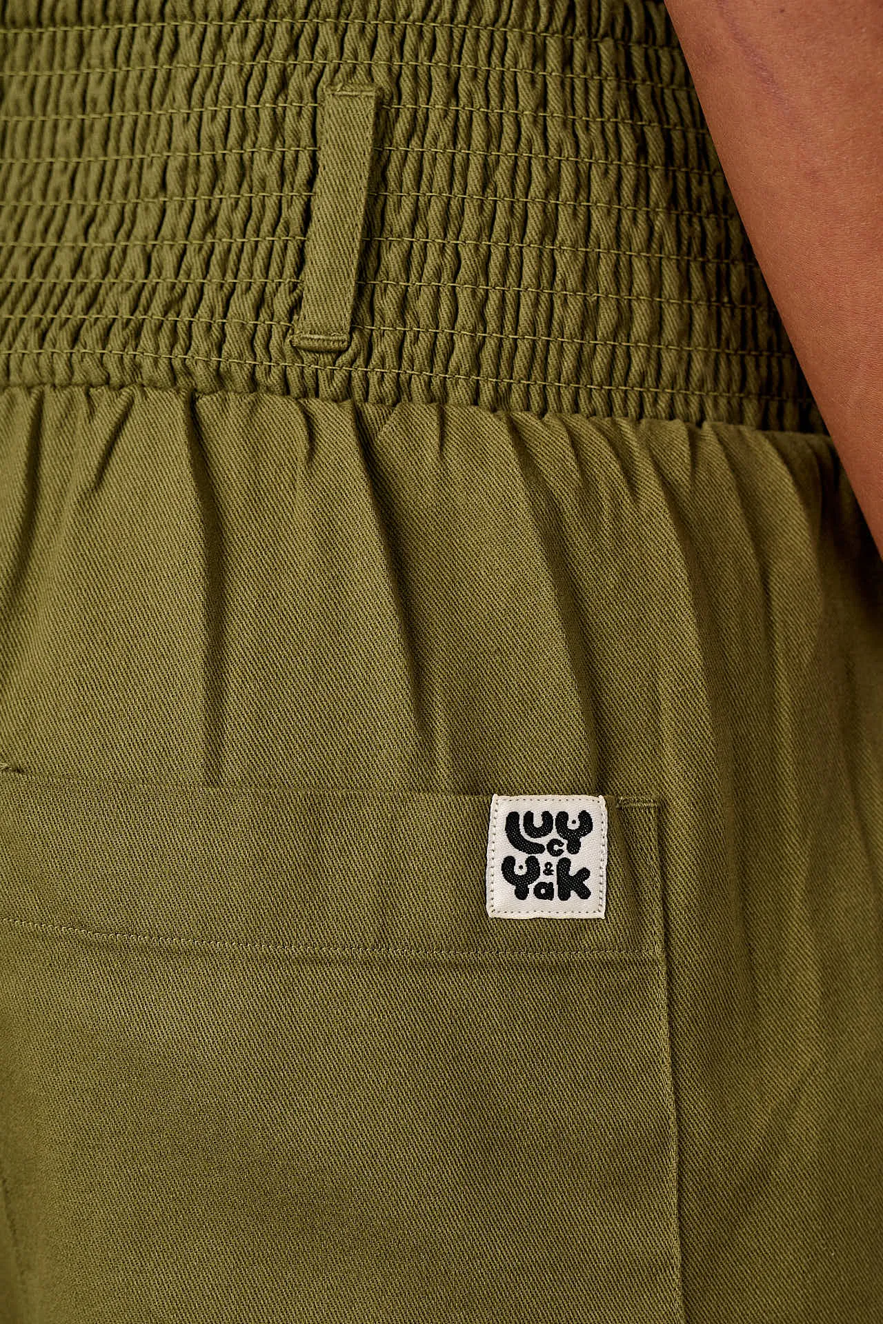 Alex - Wide Leg Cotton Trousers in Khaki sold by Lucy & Yak product image thumbnail 4
