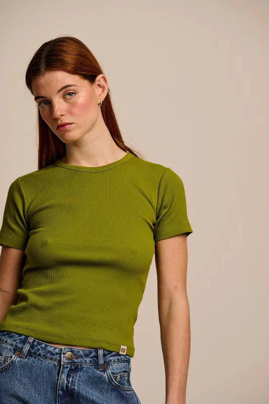 Gracie - Cotton T-Shirt in Cypress Green made by Lucy & Yak