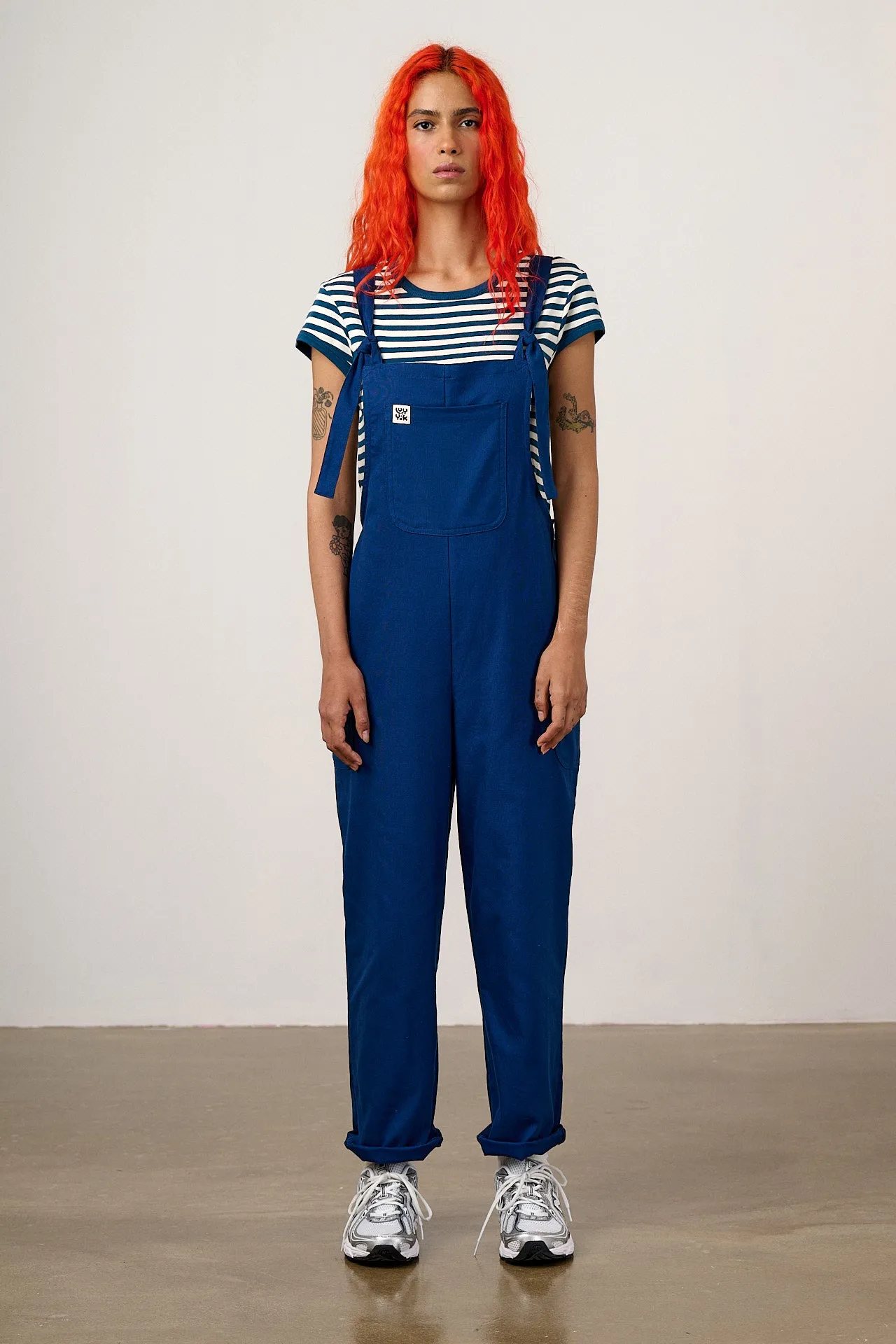 Una - Cotton Dungarees in Navy sold by Lucy & Yak product image thumbnail 4