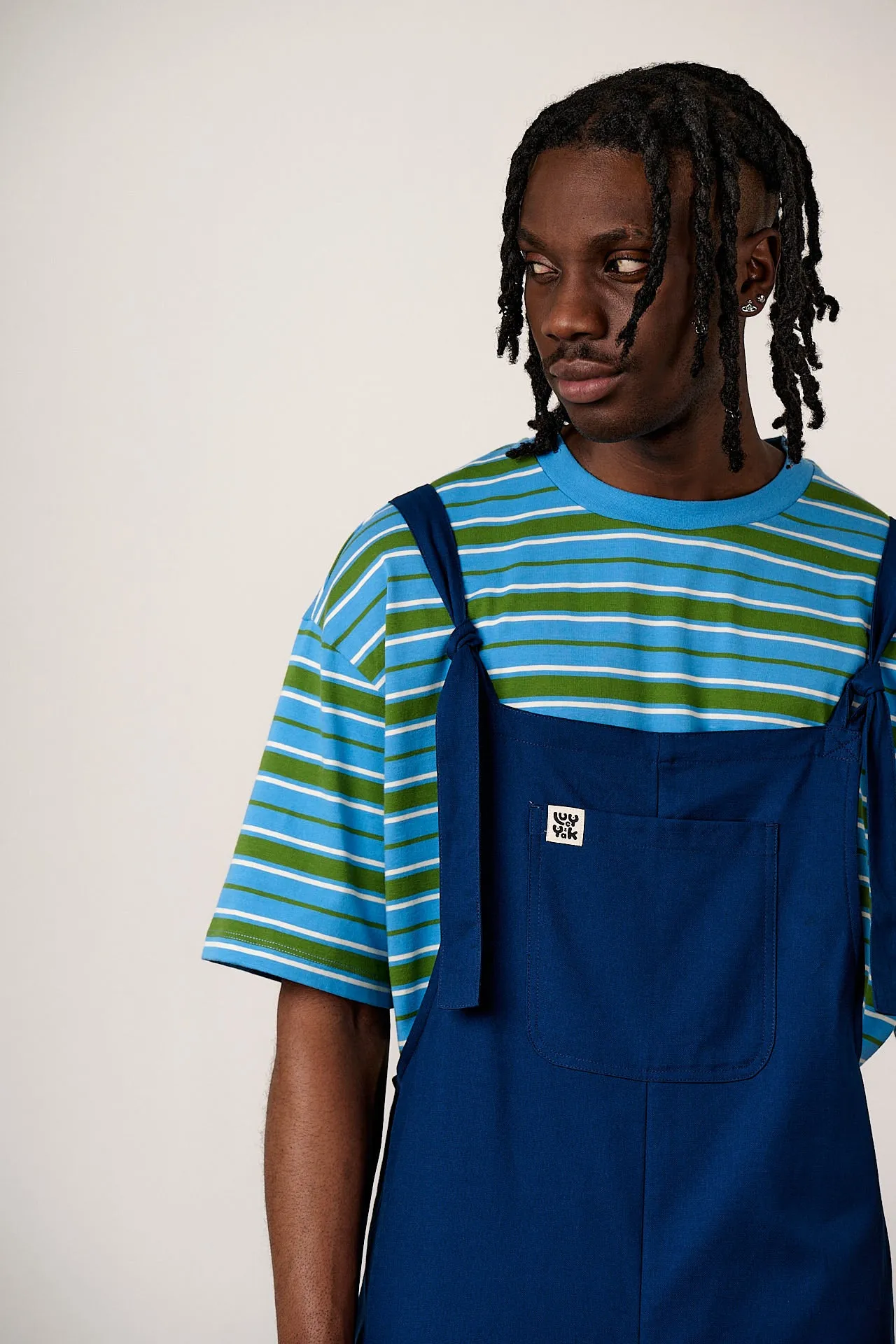 Una - Cotton Dungarees in Navy sold by Lucy & Yak product image thumbnail 2