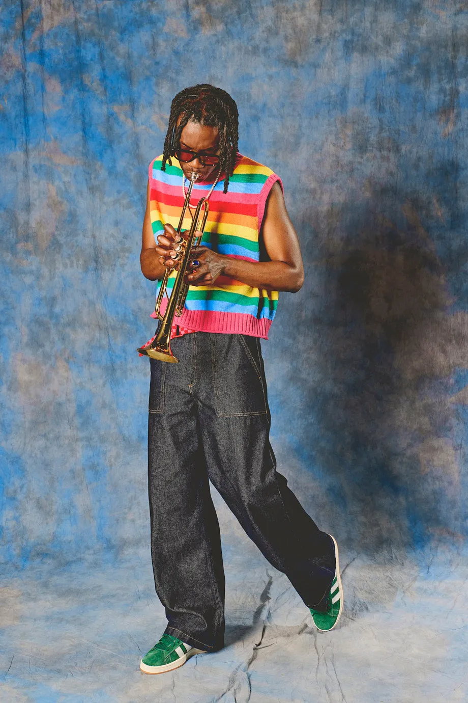 Sawyer - Cotton Knitted Tank in Rainbow Stripe sold by Lucy & Yak product image thumbnail 4