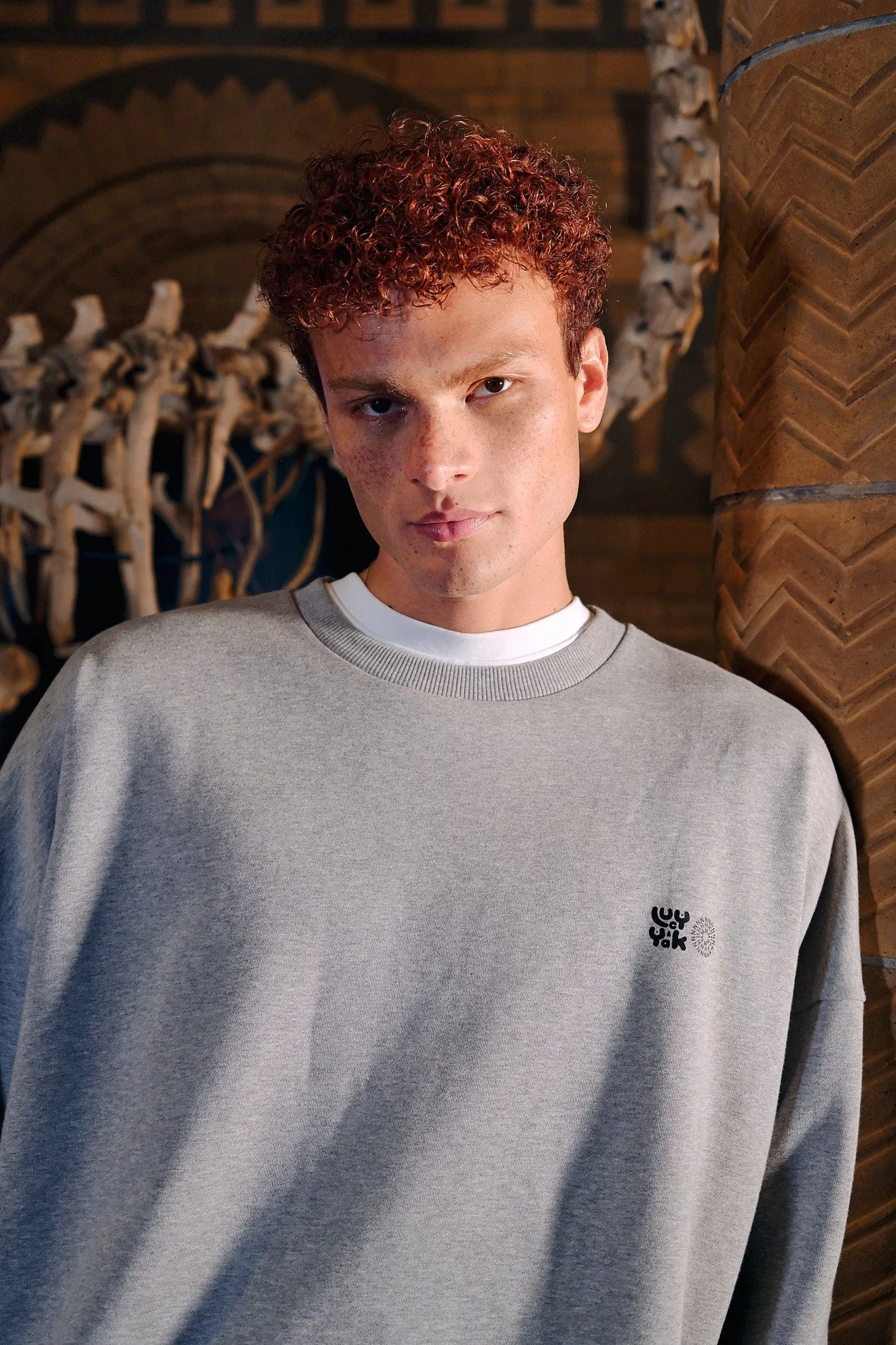 L.E. Sutton - Cotton Oversized Sweatshirt in Dinosaur Natural History Museum & Yak Print sold by Lucy & Yak product image thumbnail 3