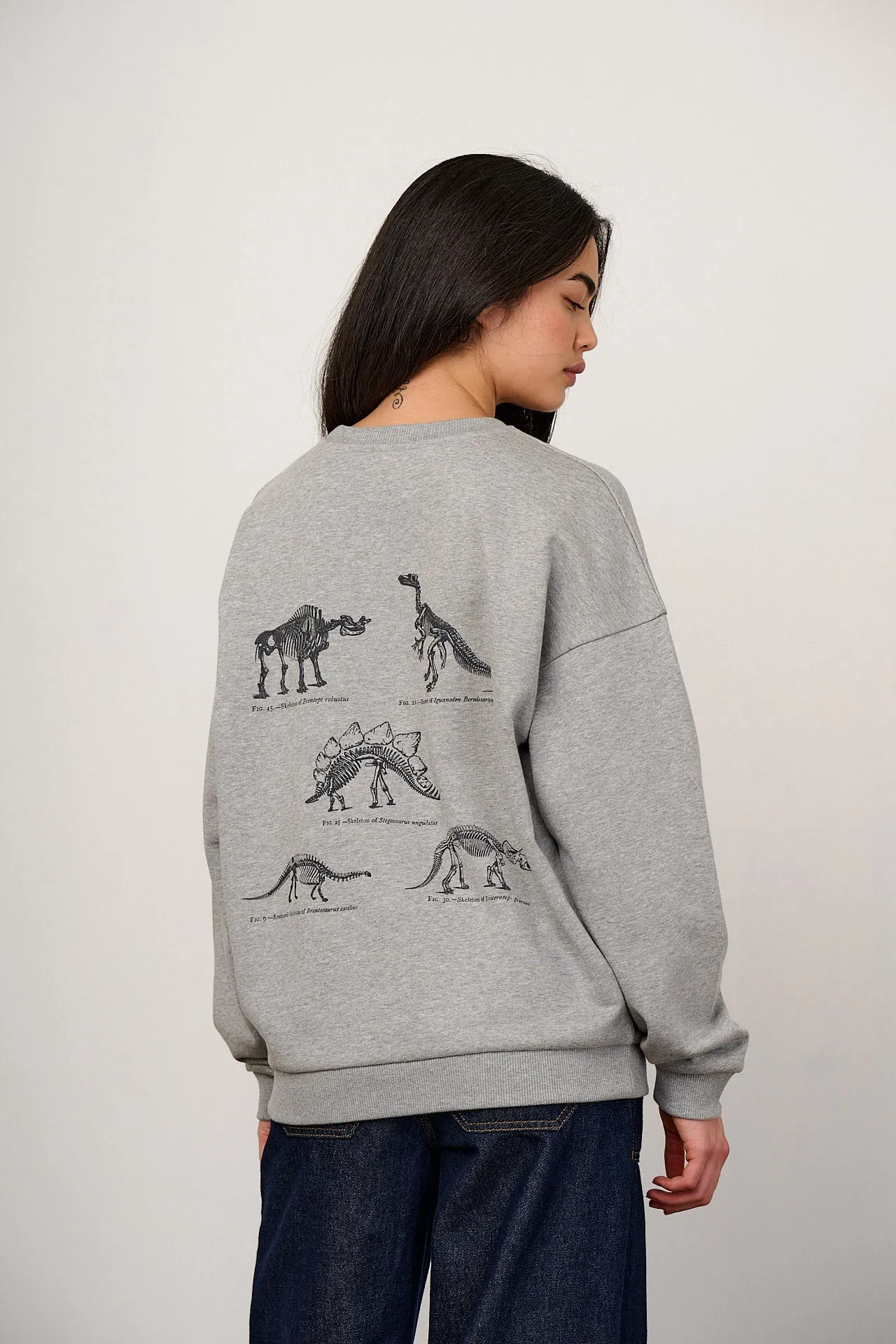 L.E. Sutton - Cotton Oversized Sweatshirt in Dinosaur Natural History Museum & Yak Print sold by Lucy & Yak product image thumbnail 5