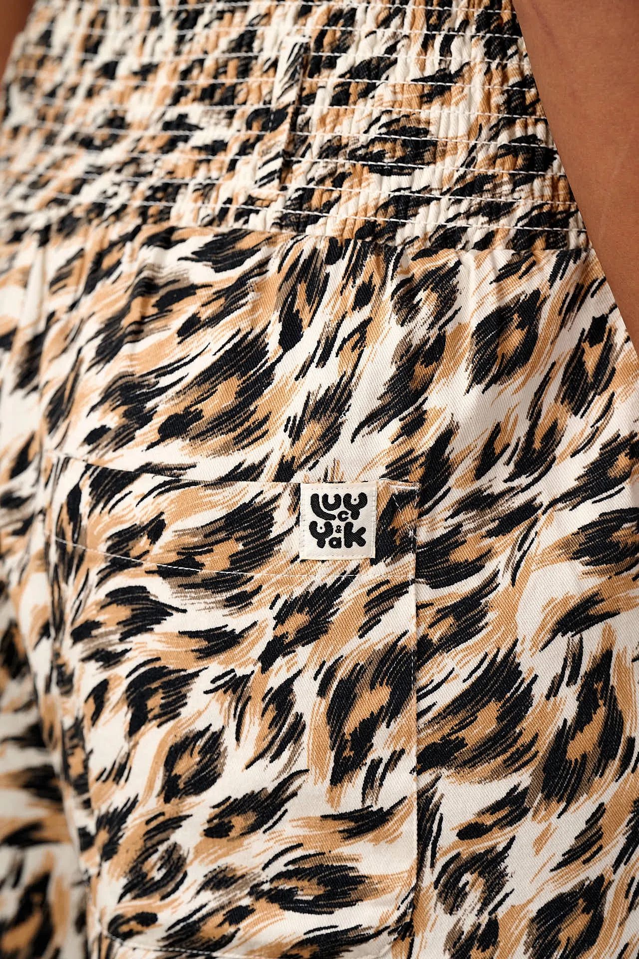 Alex - Wide Leg Cotton Trousers in Leo Swirl sold by Lucy & Yak product image thumbnail 3