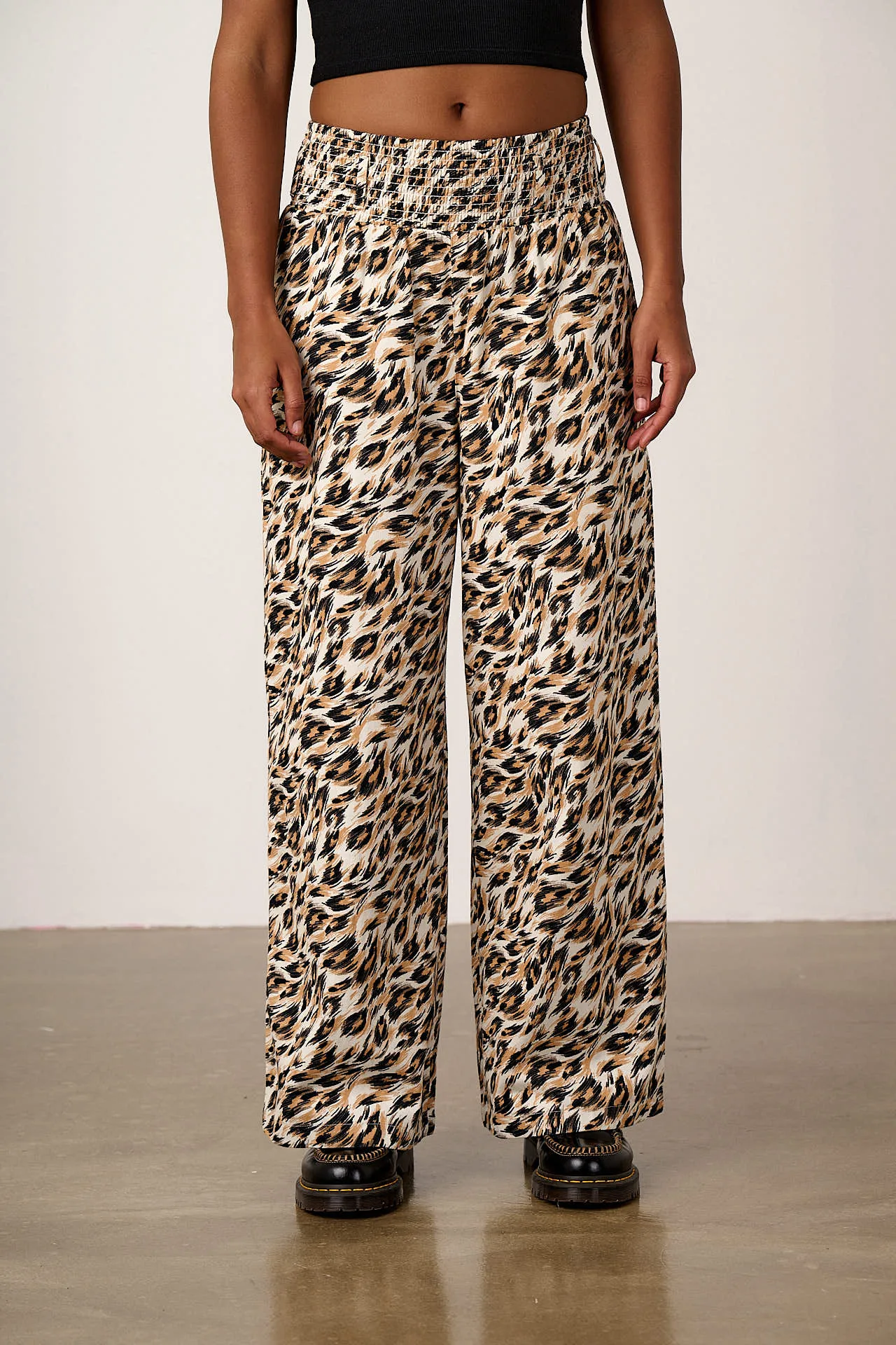 Alex - Wide Leg Cotton Trousers in Leo Swirl sold by Lucy & Yak product image thumbnail 2