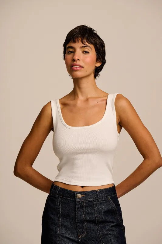 Eden - Cotton Vest in Ecru made by Lucy & Yak