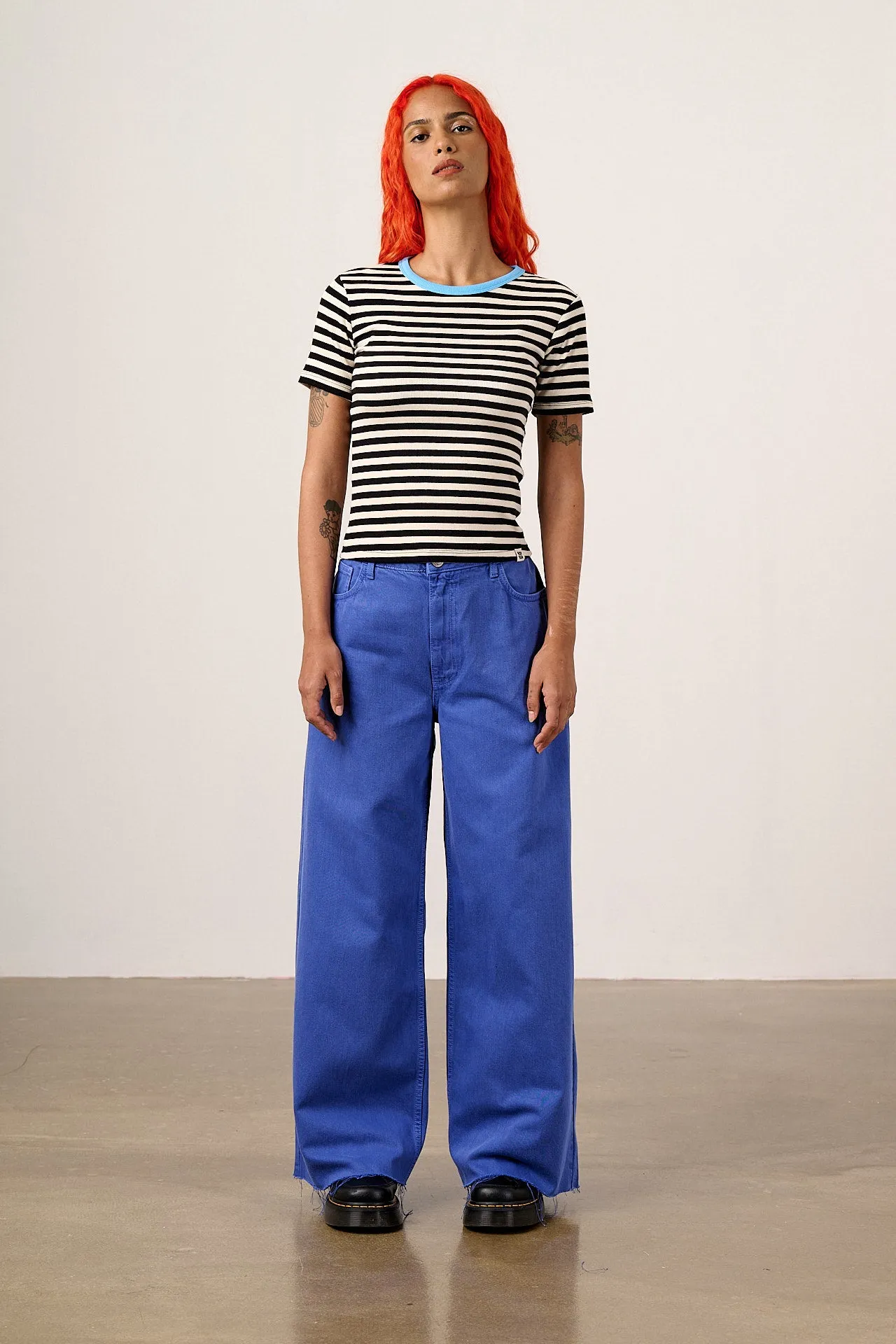 Gracie - Cotton T-Shirt in Black & White Stripe sold by Lucy & Yak product image thumbnail 3