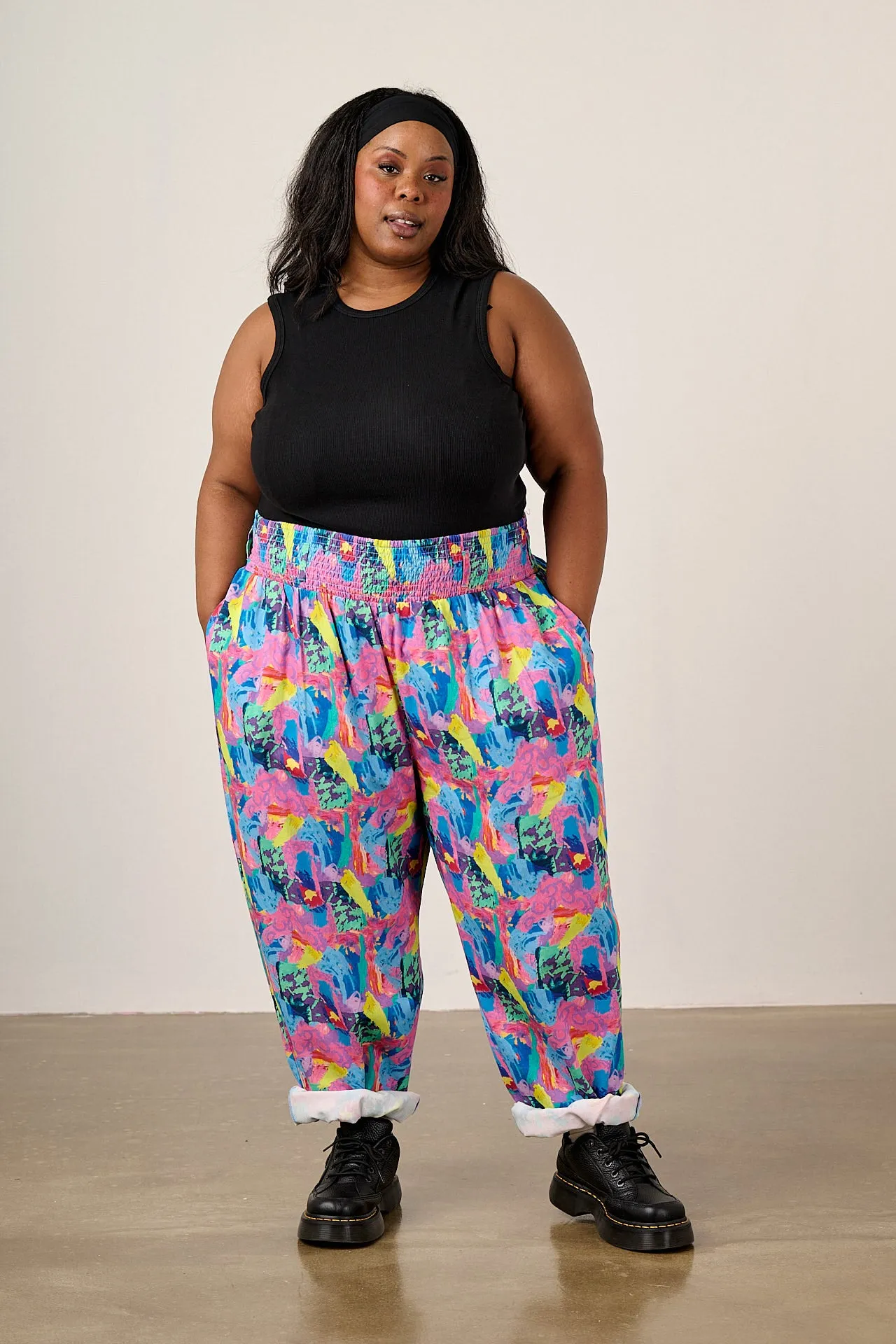 L.E Alexa - Cotton Trousers in Arthouse & Yak sold by Lucy & Yak