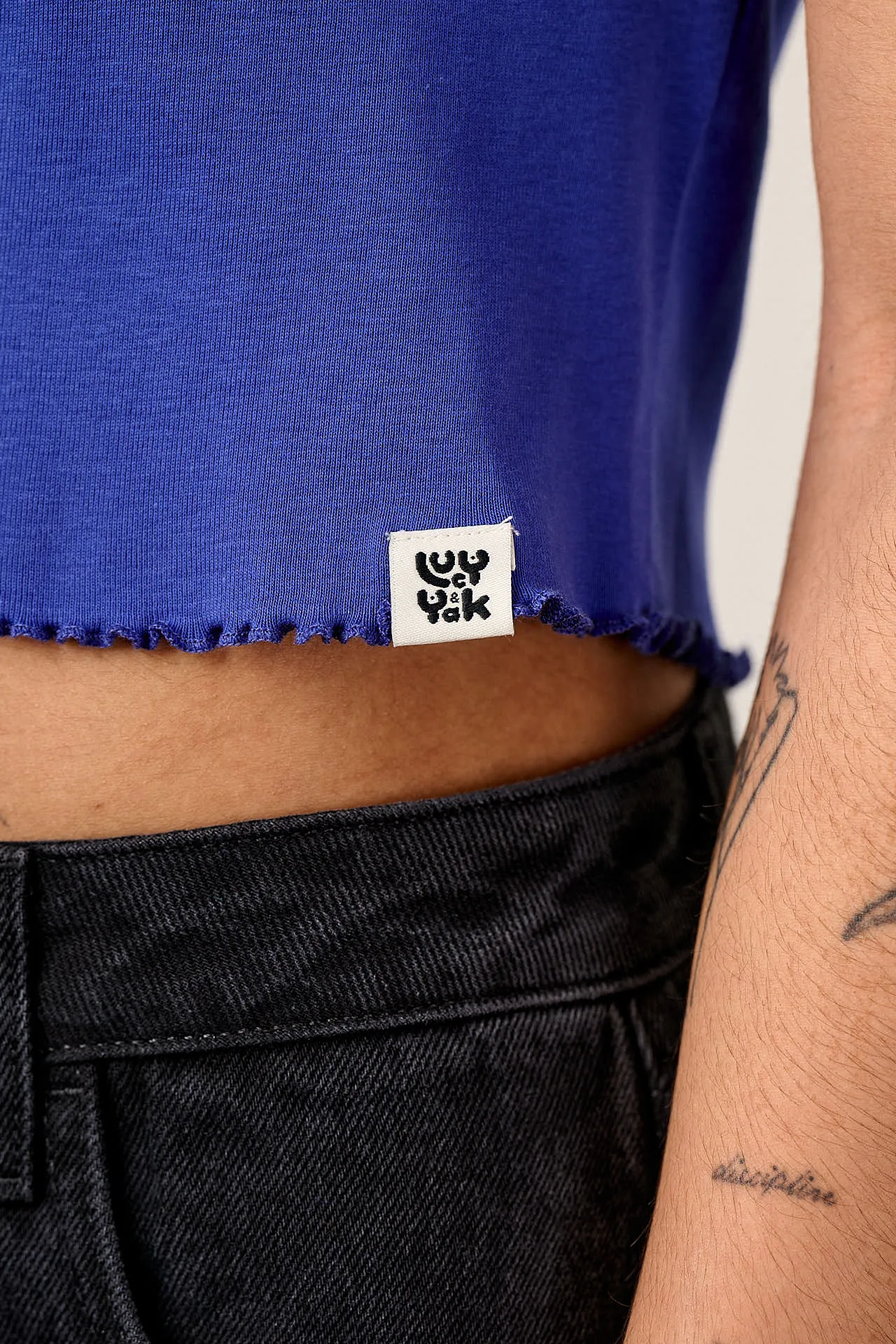 Etta - Cotton Jersey Sleeveless Tank in Dazzling Blue sold by Lucy & Yak product image thumbnail 2