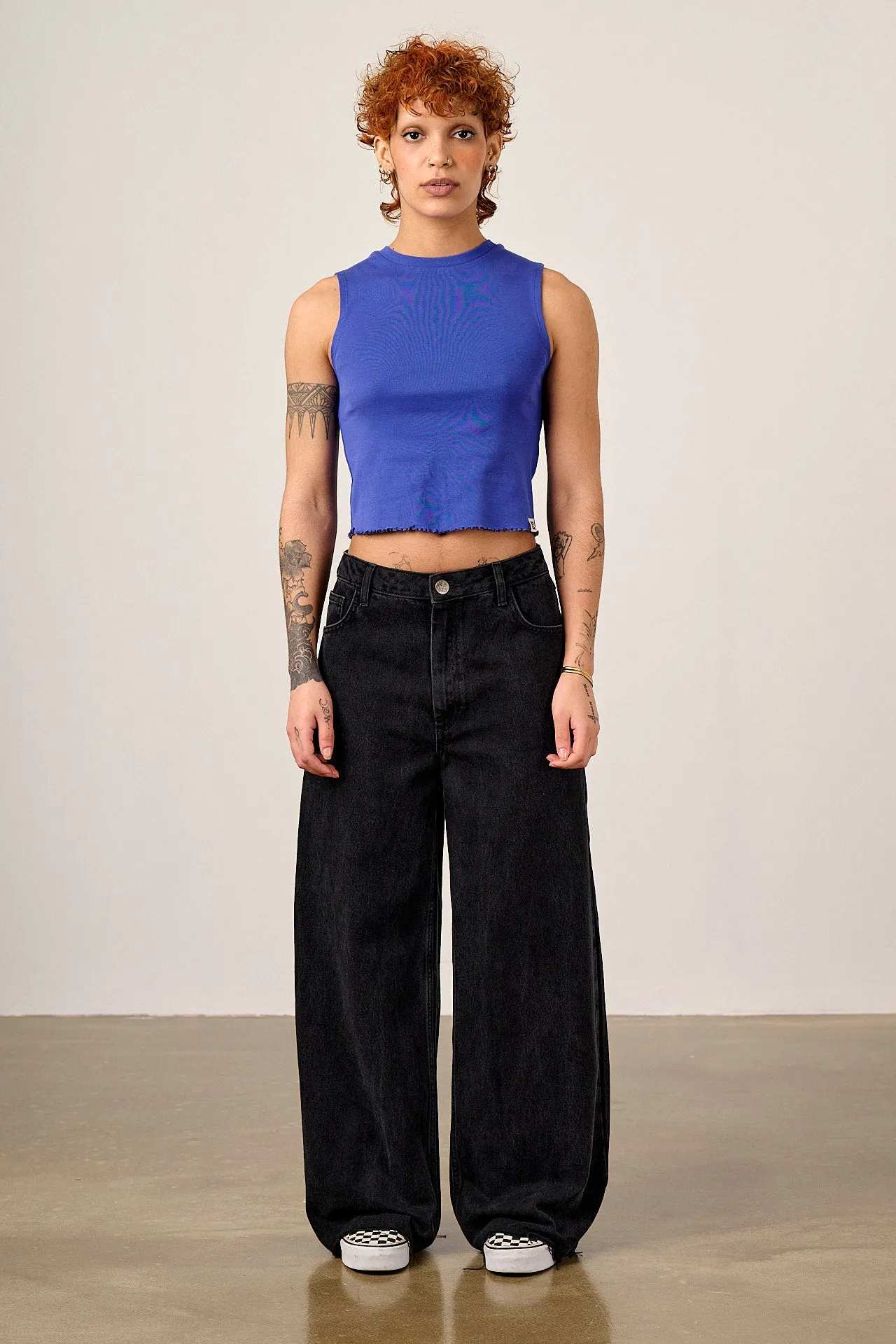 Etta - Cotton Jersey Sleeveless Tank in Dazzling Blue sold by Lucy & Yak product image thumbnail 3