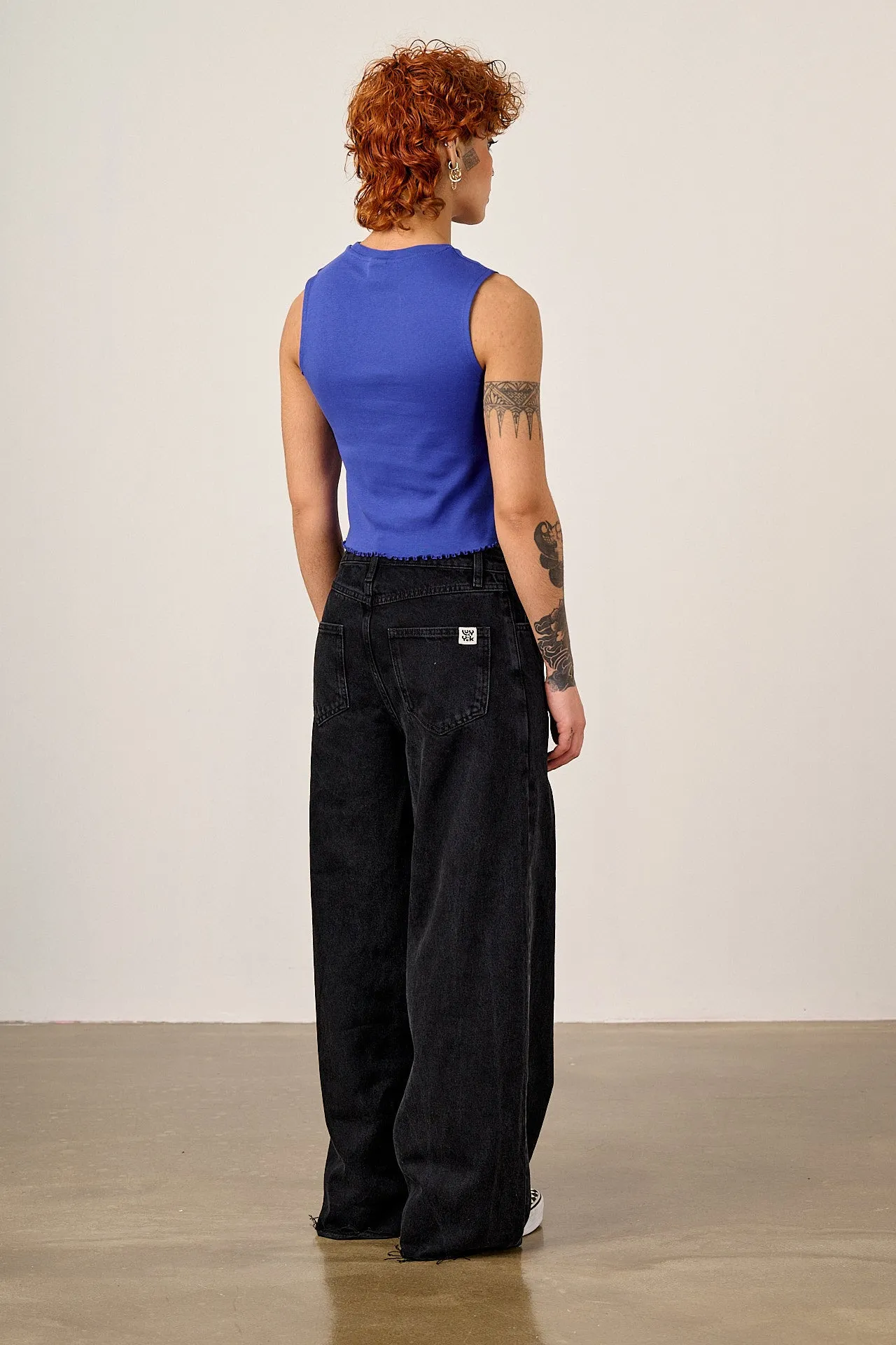 Etta - Cotton Jersey Sleeveless Tank in Dazzling Blue sold by Lucy & Yak product image thumbnail 4