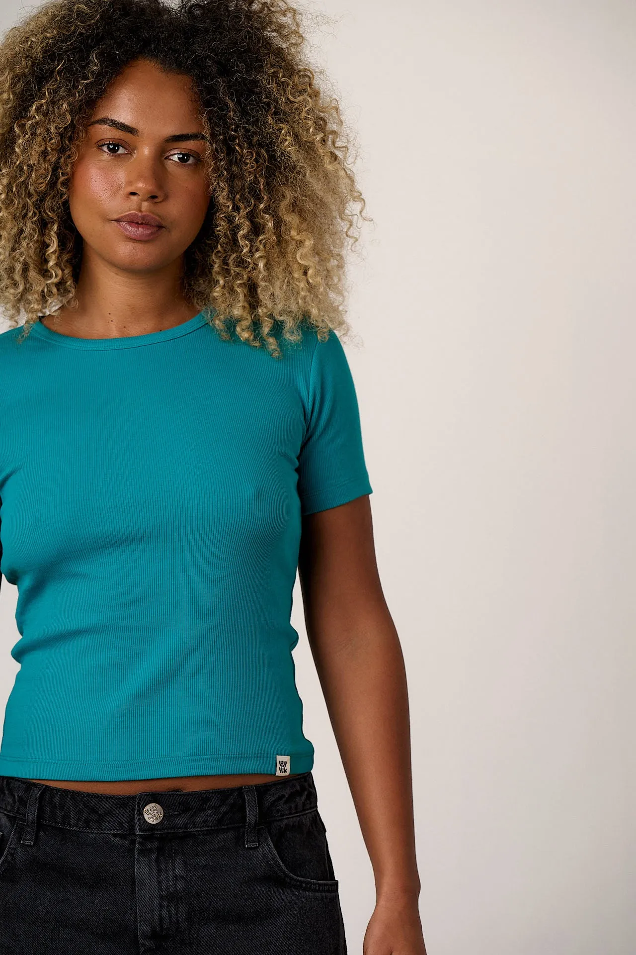Gracie - Cotton T-Shirt in in Pagoda Blue sold by Lucy & Yak product image thumbnail 5