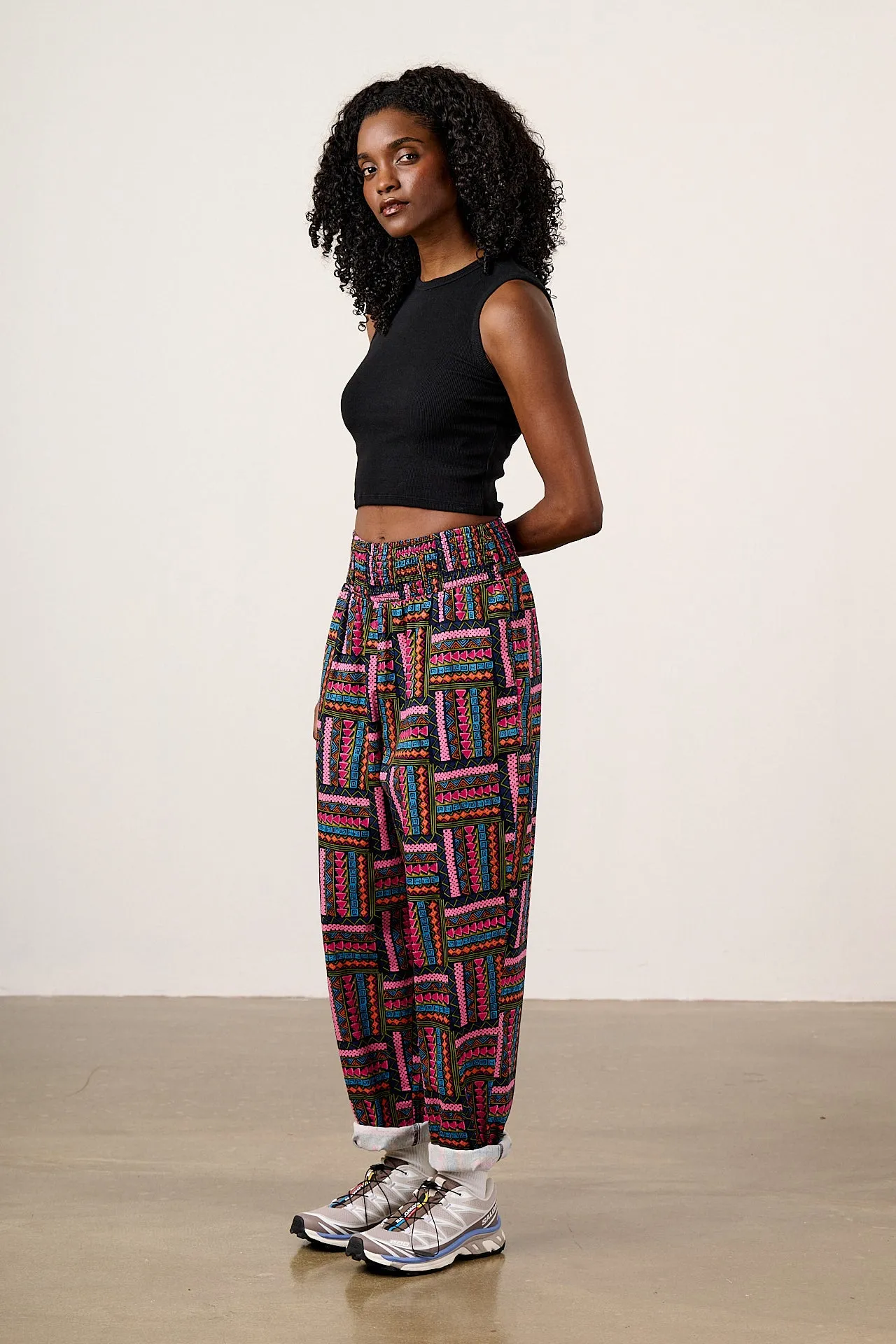 Alexa - Cotton Trousers in Artisan Patchwork Print sold by Lucy & Yak