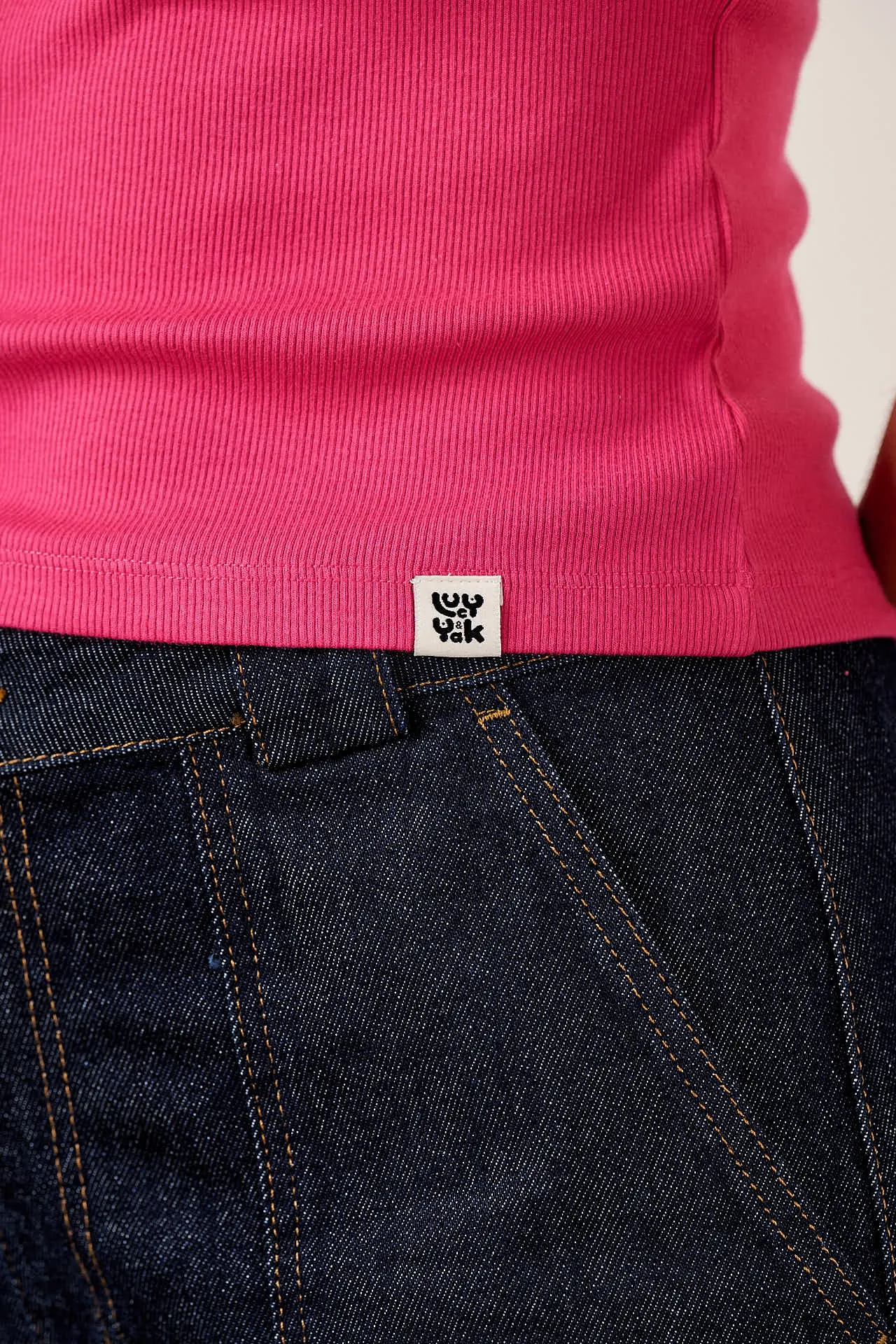 Gracie - Cotton T-Shirt in Fuchsia Rose sold by Lucy & Yak product image thumbnail 2