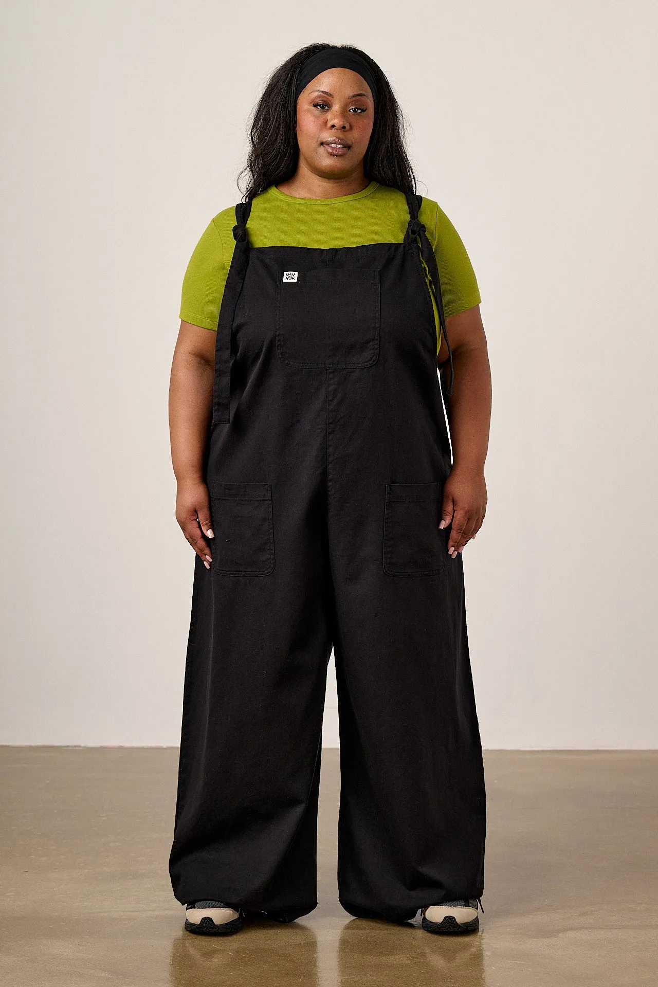 Arlo - Cotton Wide Leg Dungarees in Black sold by Lucy & Yak product image thumbnail 3