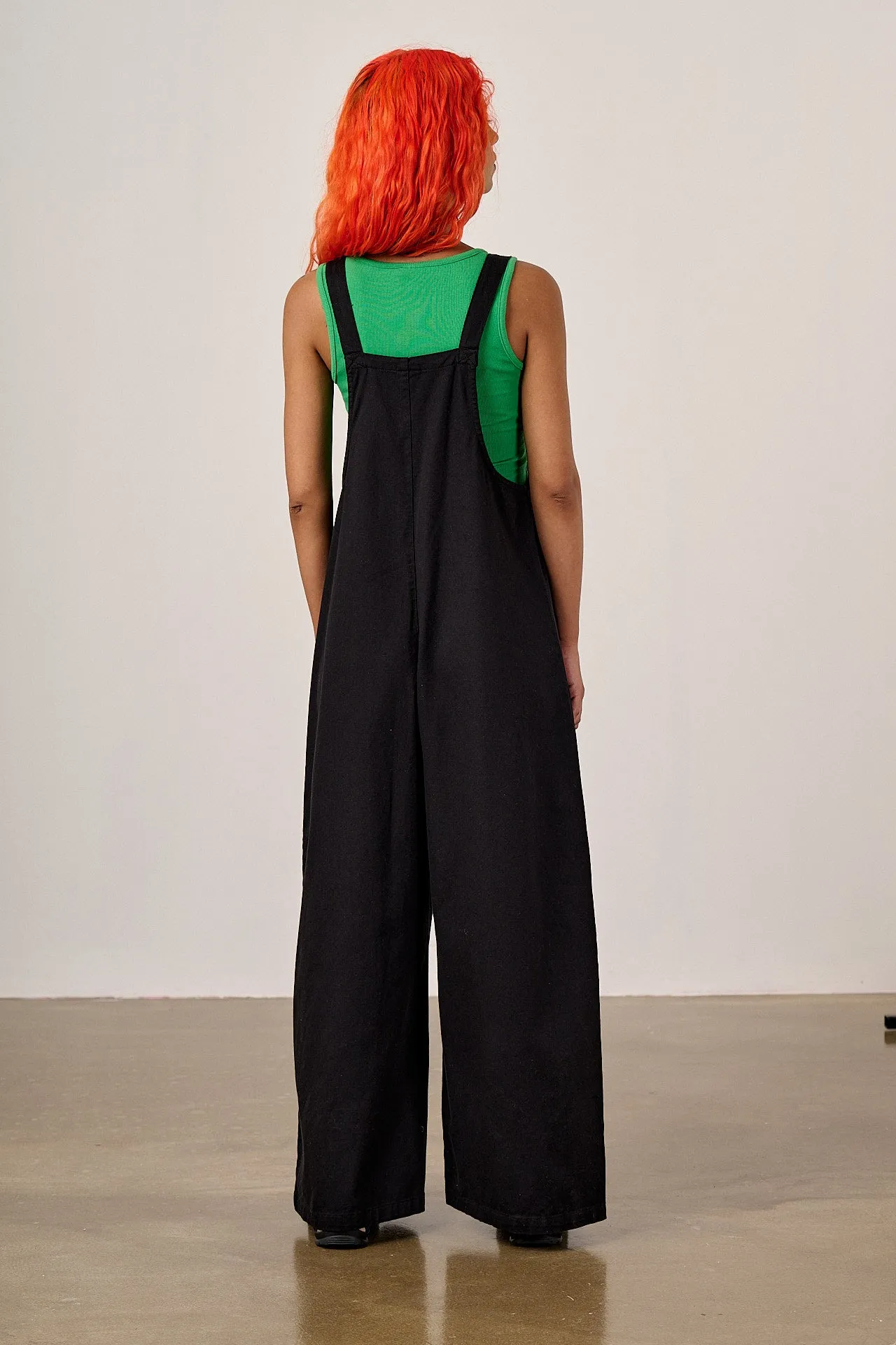 Arlo - Cotton Wide Leg Dungarees in Black sold by Lucy & Yak product image thumbnail 5