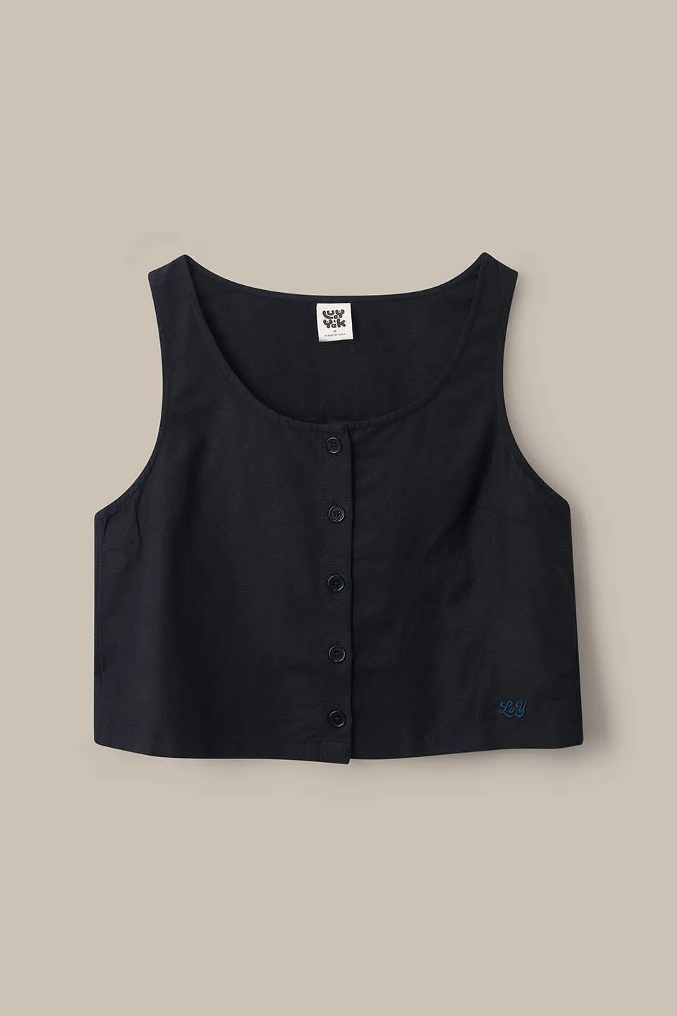 Etoile - Viscose Button Up Woven Tank in Black sold by Lucy & Yak product image thumbnail 5