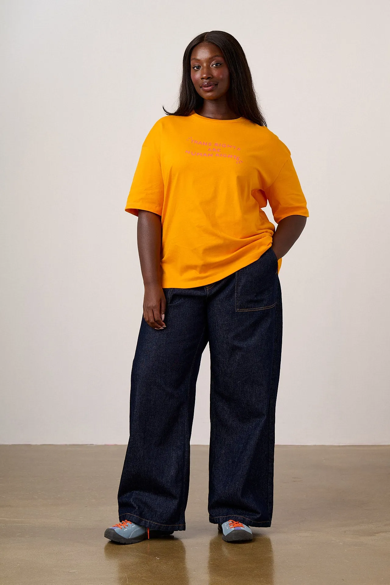 Bee Illustrates Pride 2026 - Benny - Oversized cotton T-Shirt in Orange sold by Lucy & Yak product image thumbnail 4