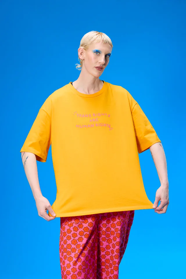 Bee Illustrates Pride 2026 - Benny - Oversized cotton T-Shirt in Orange sold by Lucy & Yak