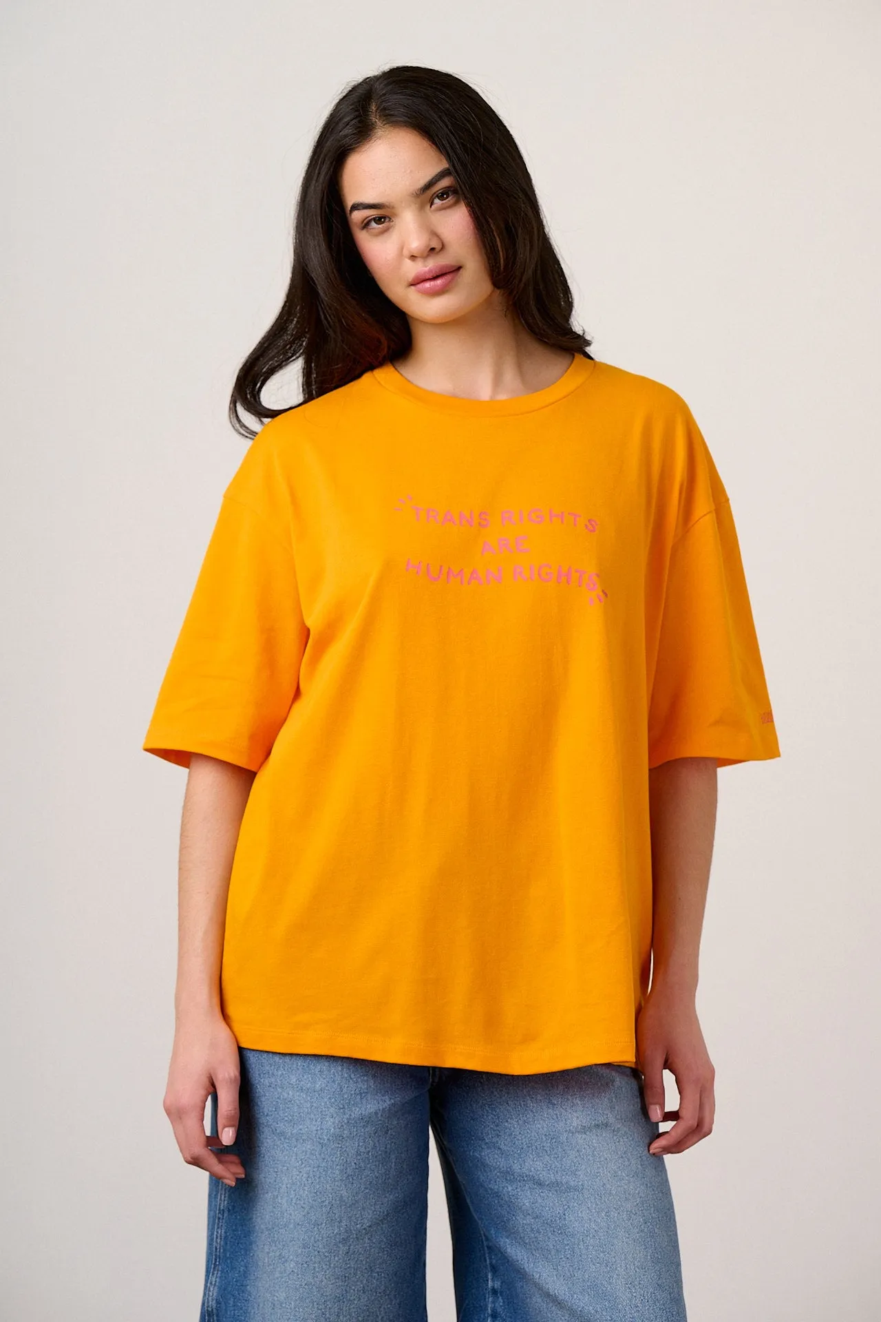Bee Illustrates Pride 2026 - Benny - Oversized cotton T-Shirt in Orange sold by Lucy & Yak product image thumbnail 3