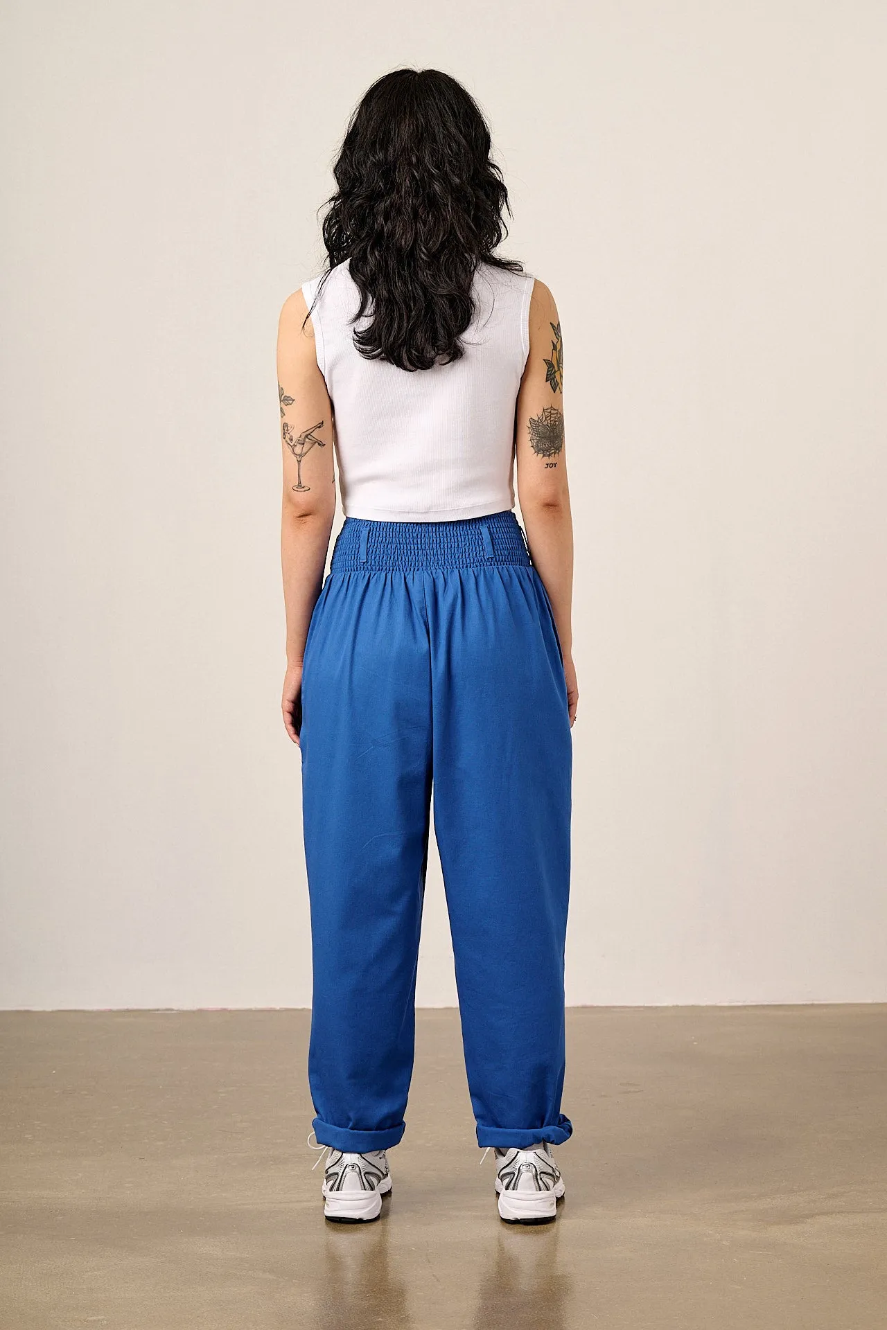 Alexa - Cotton Trousers in Strong Blue sold by Lucy & Yak product image thumbnail 5