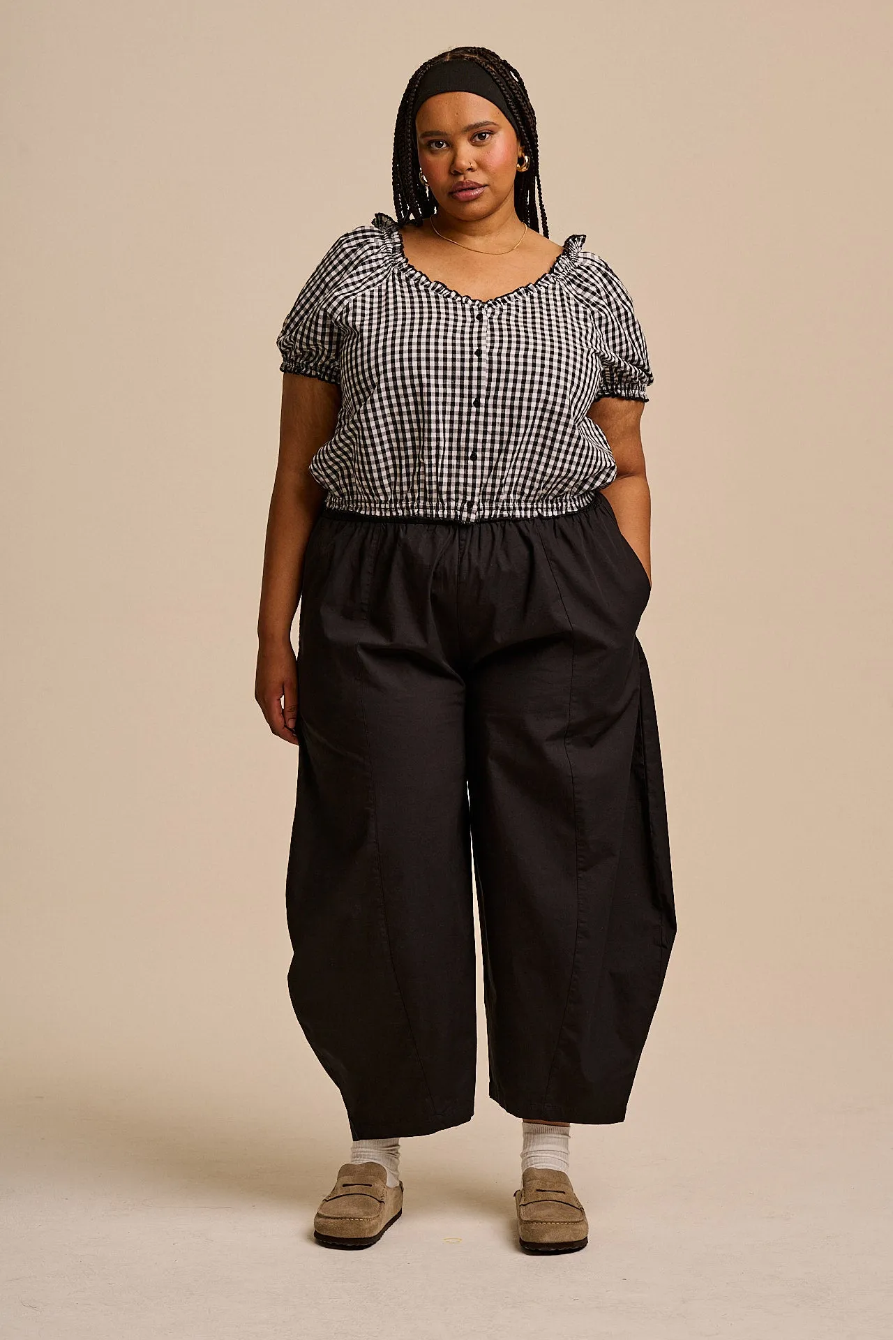 Sage - Cotton Puff Sleeve Blouse in Black & White Gingham sold by Lucy & Yak product image thumbnail 4