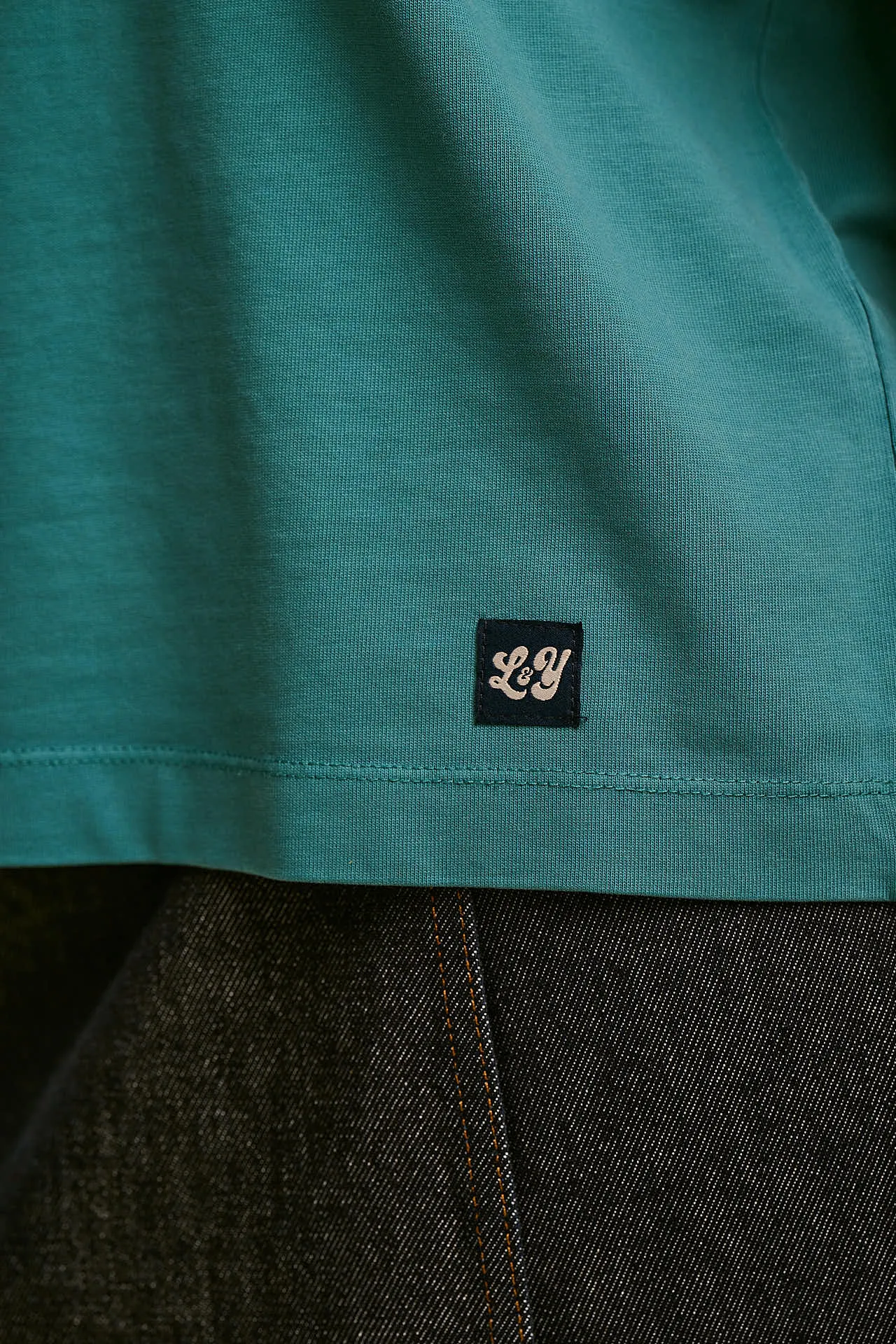 Noa - Cotton Boxy T-Shirt in Washed Dragonfly Blue sold by Lucy & Yak product image thumbnail 4