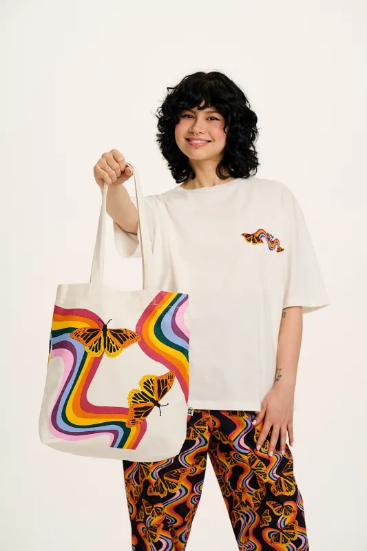 Cotton Tote Bag in Butterflies Print (POS Only) made by Lucy & Yak