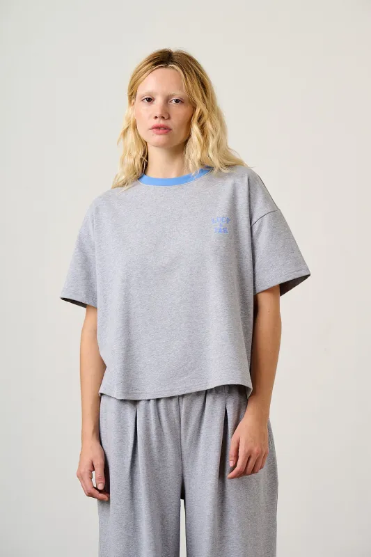 Everlie - Oversized T-Shirt Organic Cotton in Grey Marl made by Lucy & Yak
