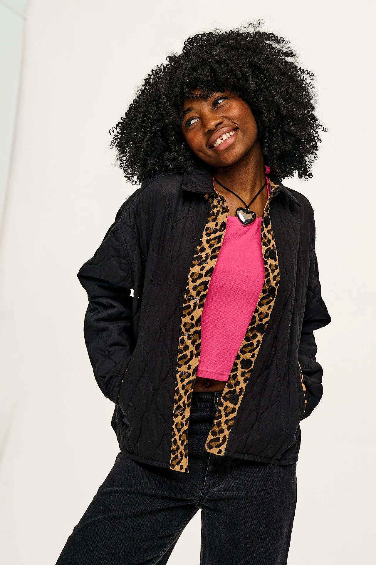 TUITACICHAMBRAYTWILL LEOPARD JACKET BROWN TUITACICHAMBRAYTWILL