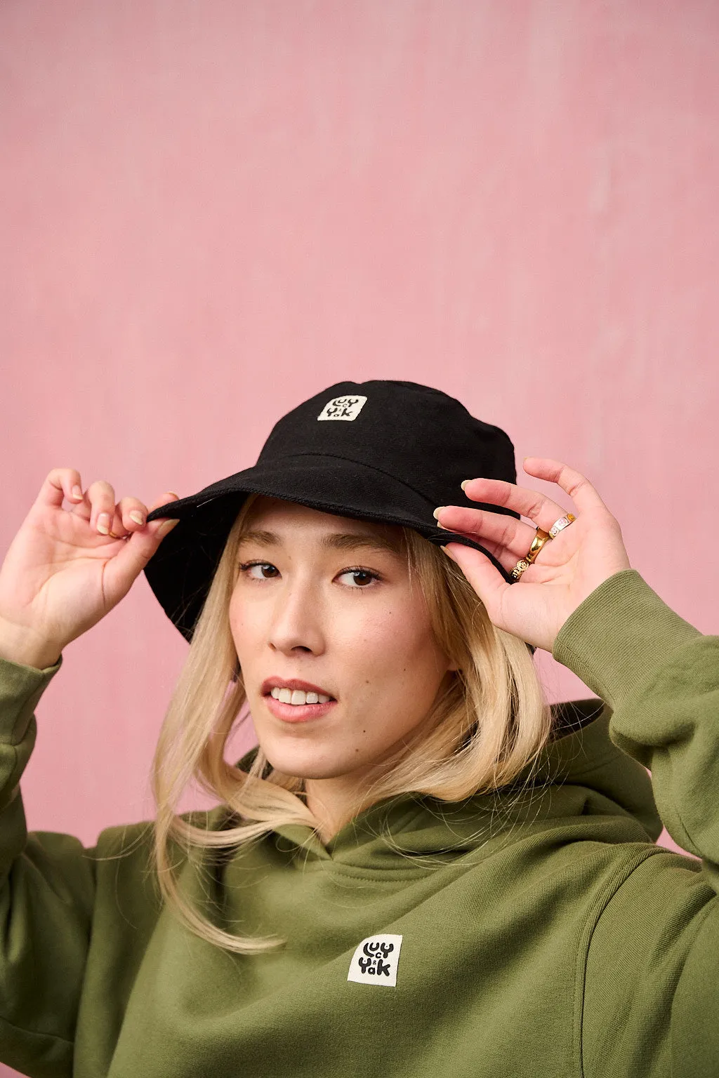 Travis - Reversible Cotton Bucket Hat in Black sold by Lucy & Yak product image thumbnail 2