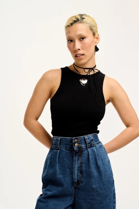Flo Vest Top: ORGANIC COTTON & LENZING™ ECOVERO™ - Black sold by Lucy & Yak